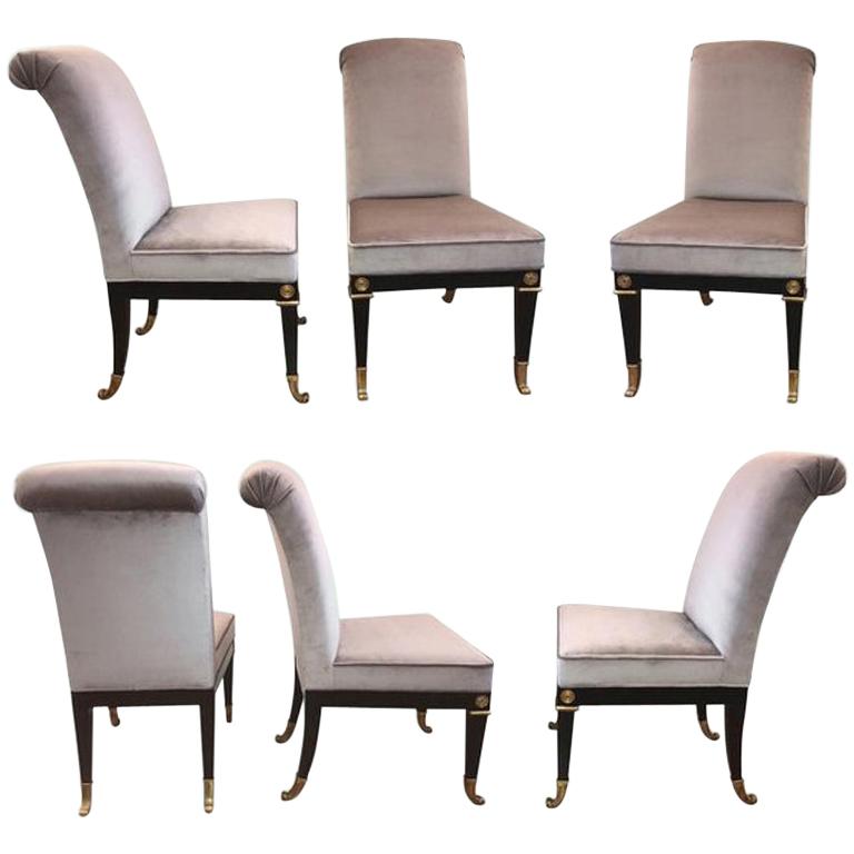 Set of Six Neoclassical Style Dining Room Chairs by Mastercraft at 1stDibs
