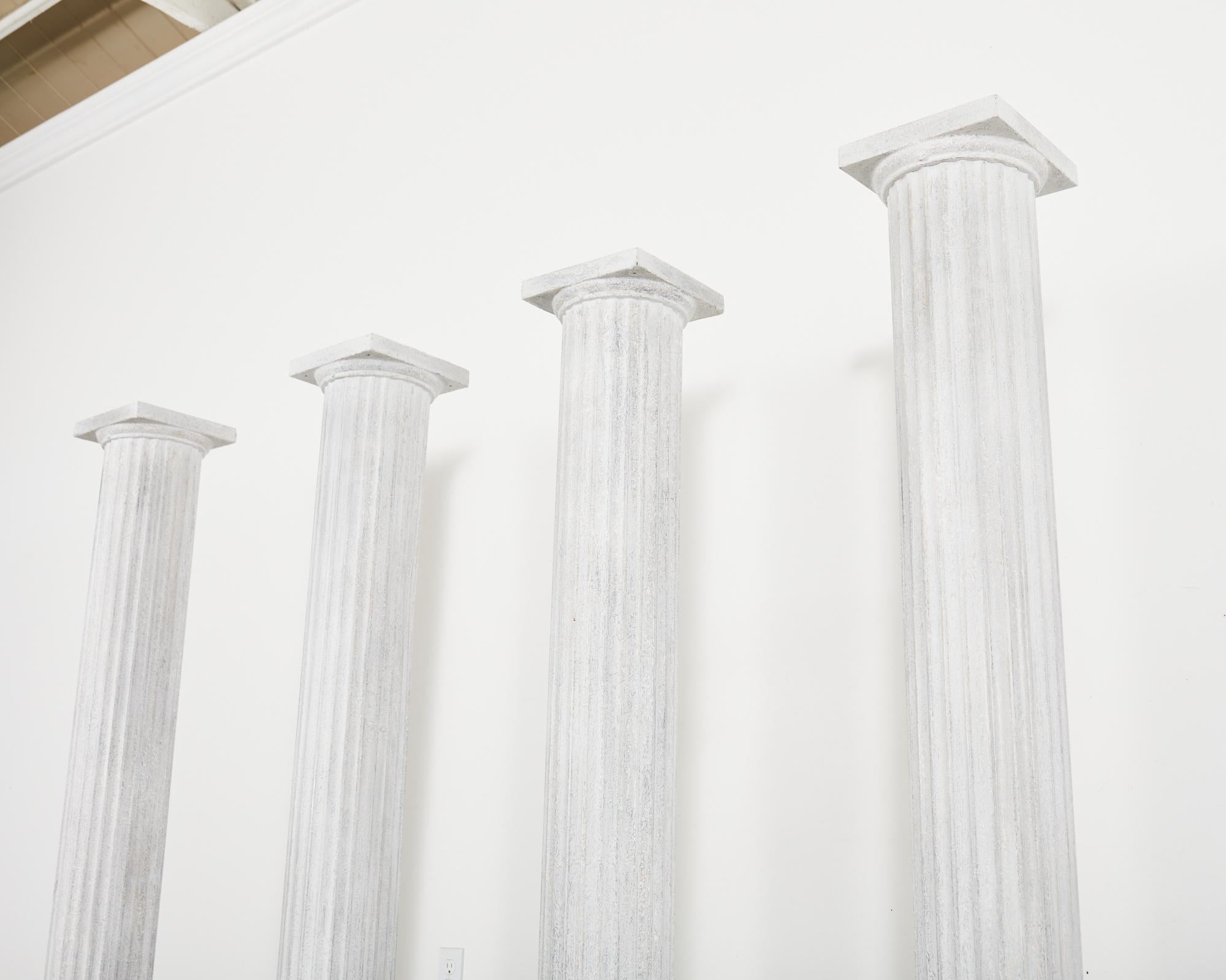 Set of Six Neoclassical Style Fluted Zinc Columns For Sale 9