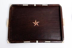 Set of Six Nesting Bone Inlaid Rosewood Trays