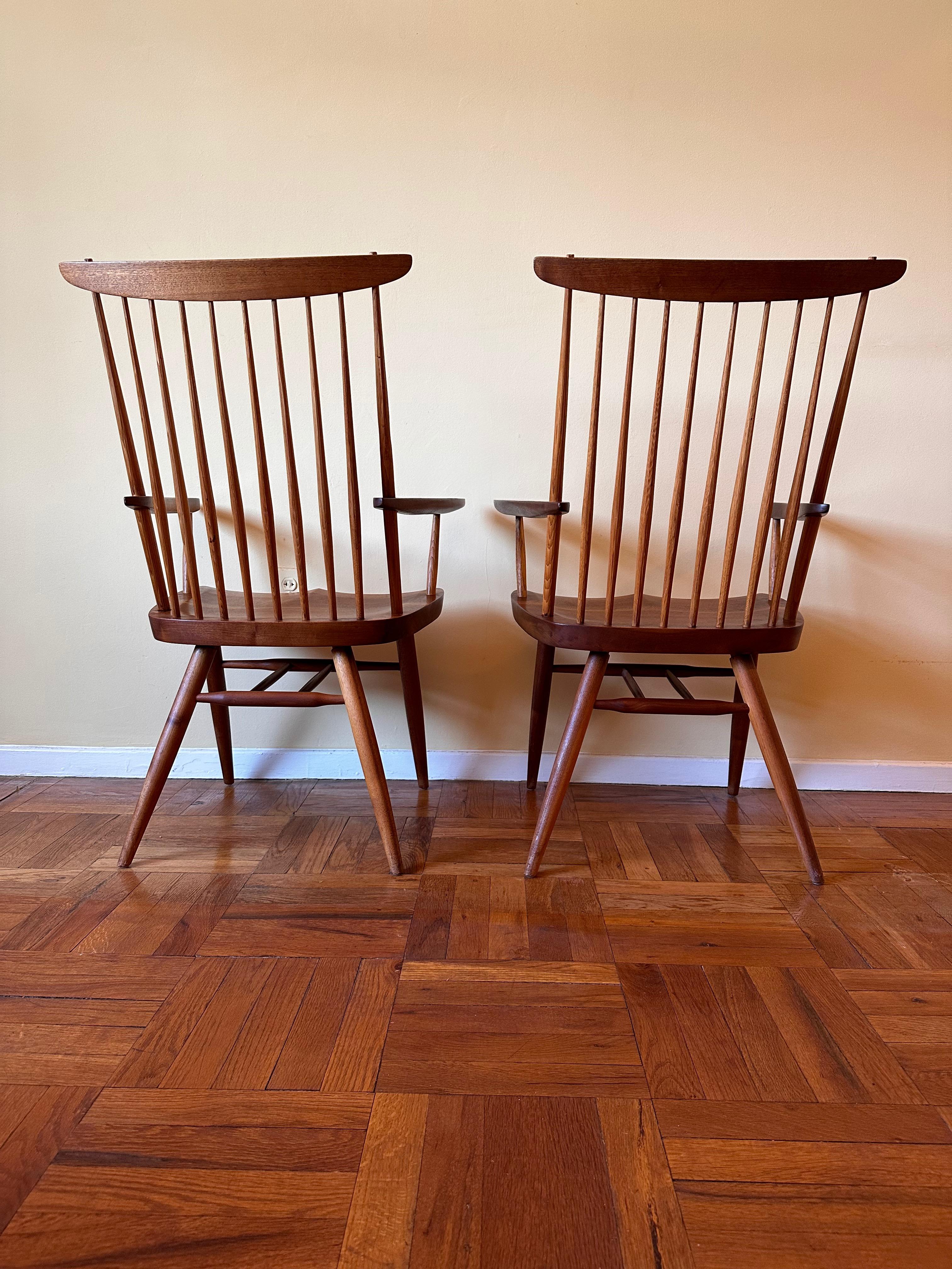 Mid-Century Modern Set of Six New Chairs in Walnut by George Nakashima 1978