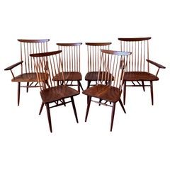 Set of Six New Chairs in Walnut by George Nakashima 