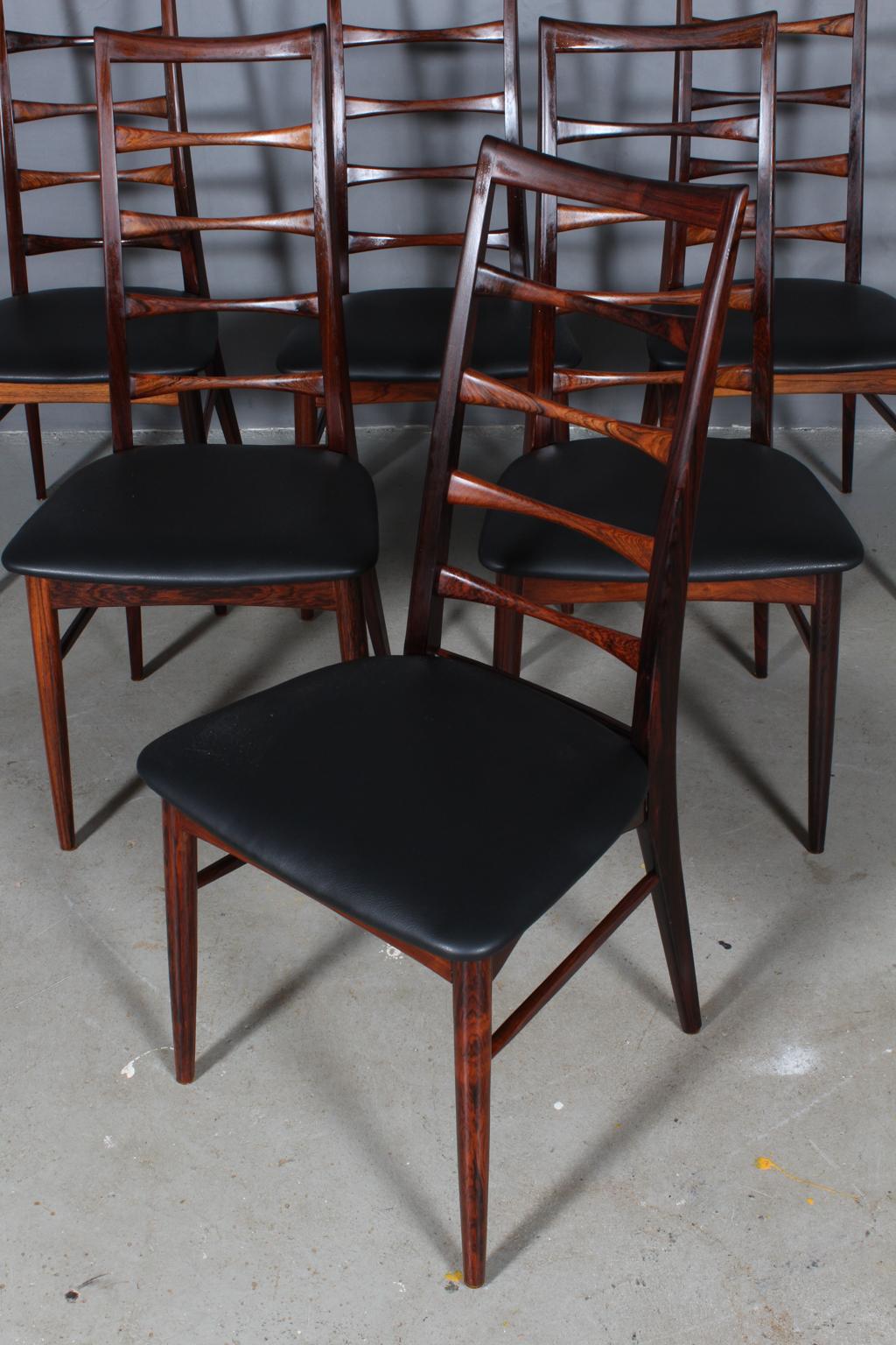 Scandinavian Modern Set of Six Niels Koefoed Dining Chairs, Model 