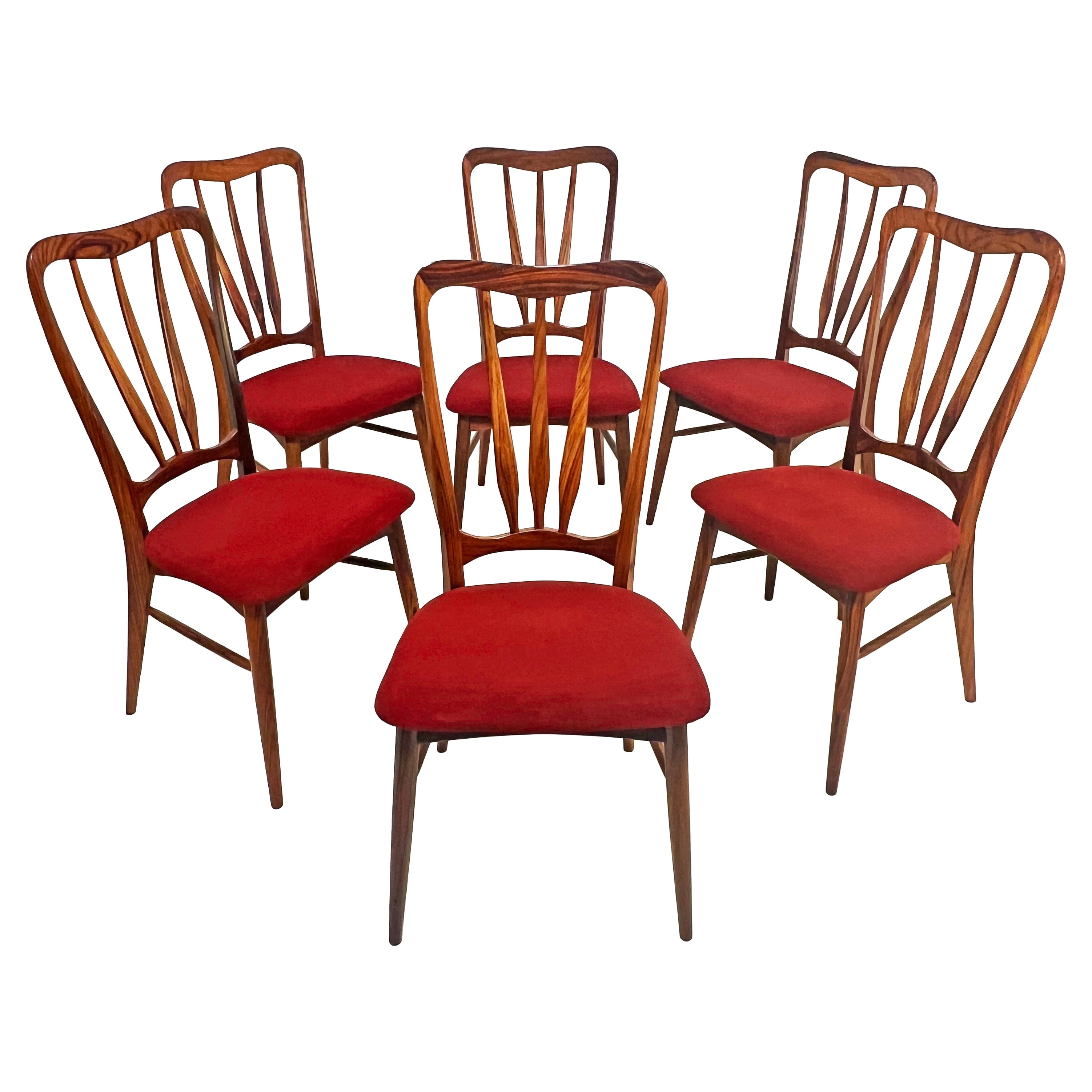 Set of Six Niels Koefoed for Hornslet Rosewood "Ingrid" Dining Chairs C. 1960s