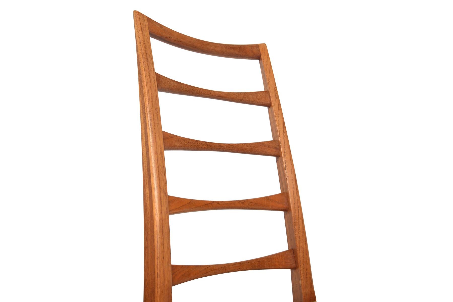 Set of Six Niels Koefoed Ladder Back Dining Chairs in Teak 2