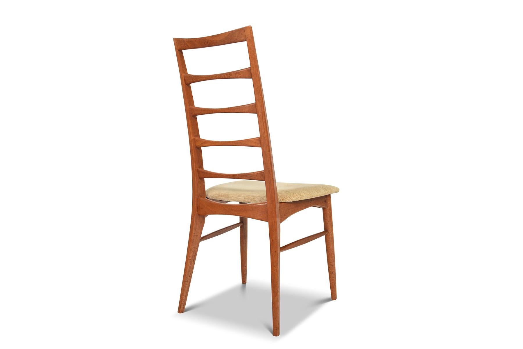 Set of Six Niels Koefoed Ladder Back Dining Chairs in Teak 3