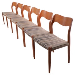Set of Six Niels Moller Design Dinging Chairs Model 71 by J.L. Mollers Denmark