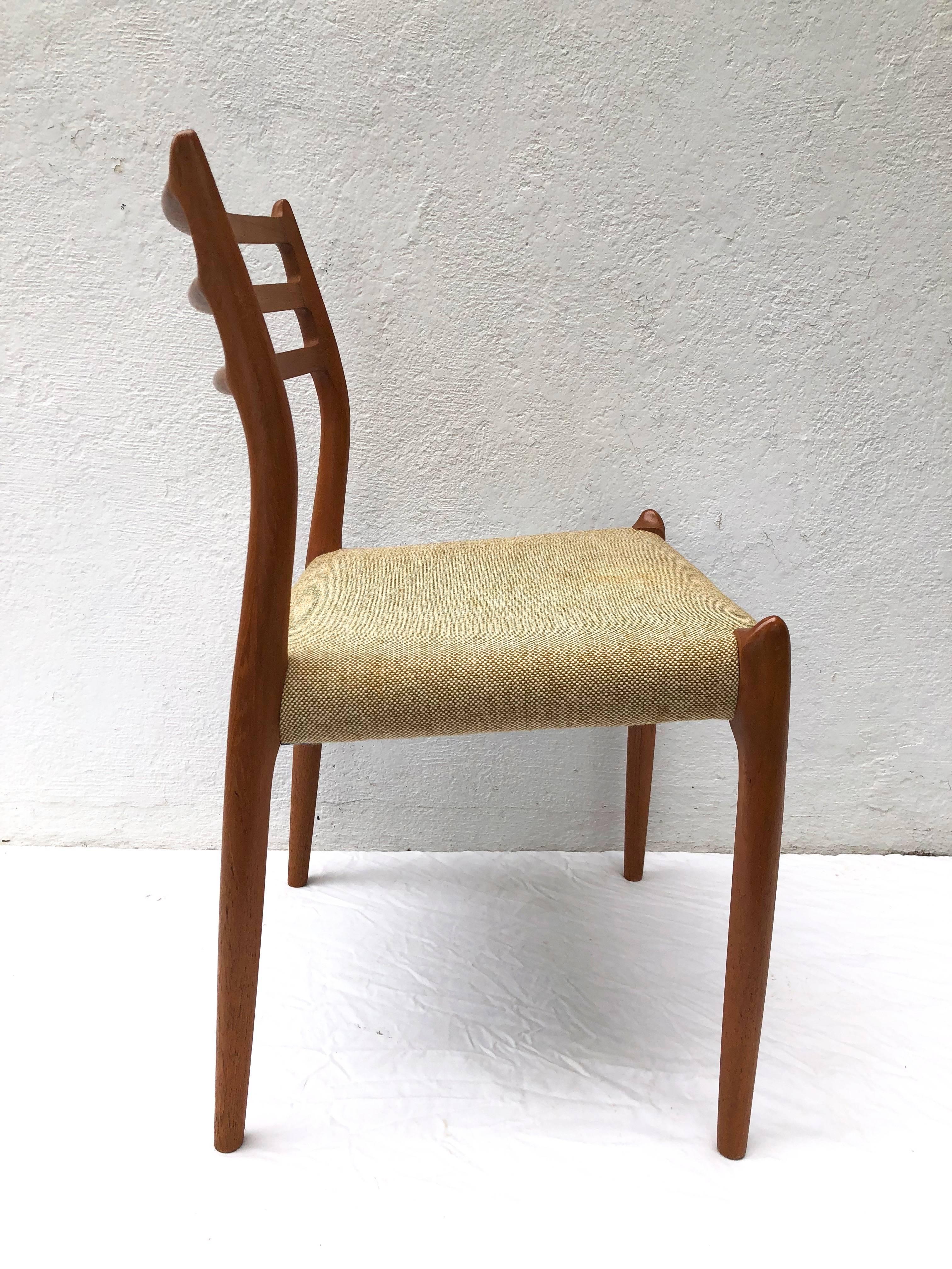 Mid-20th Century Set of Six Niels Moller Dining Chairs