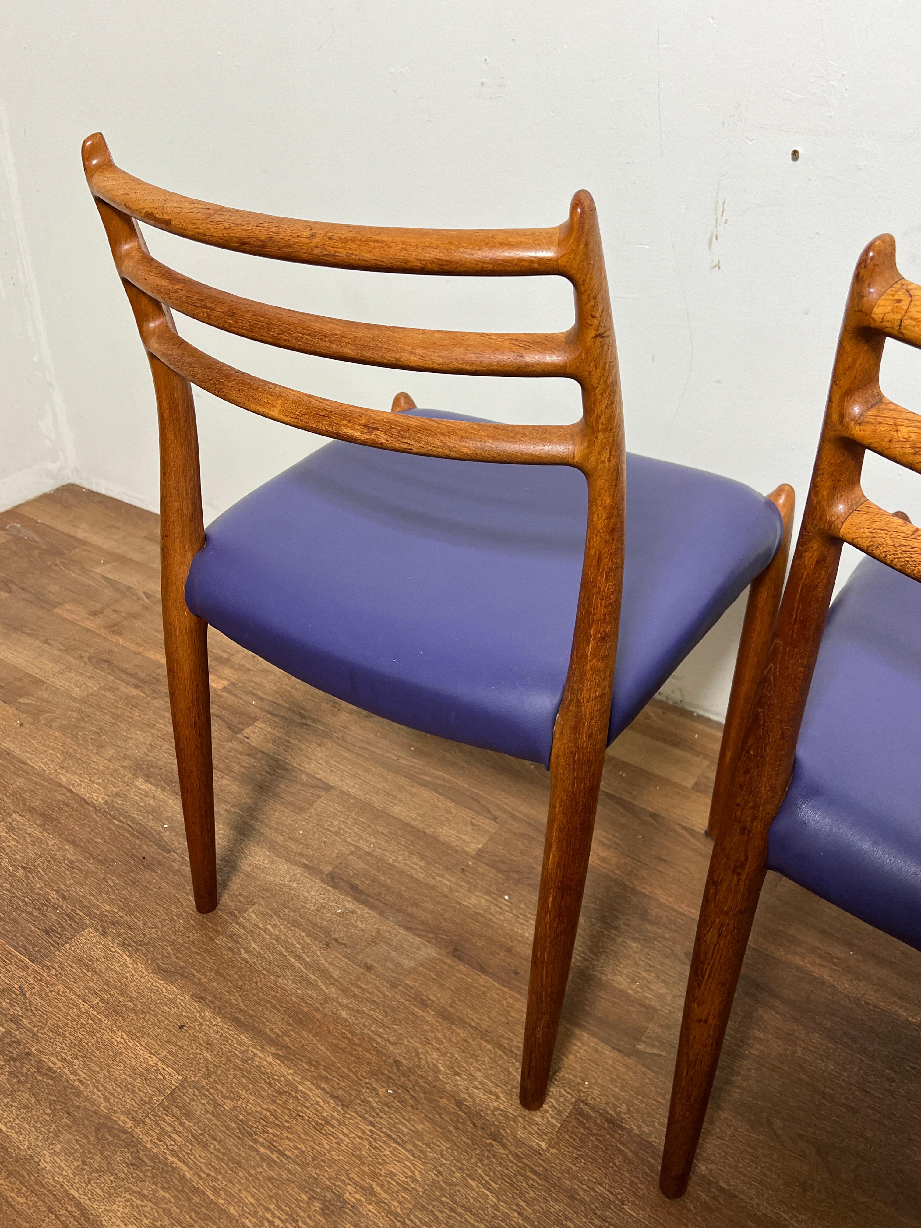 Mid-20th Century Set of Six Niels Moller for JL Moller Teak 