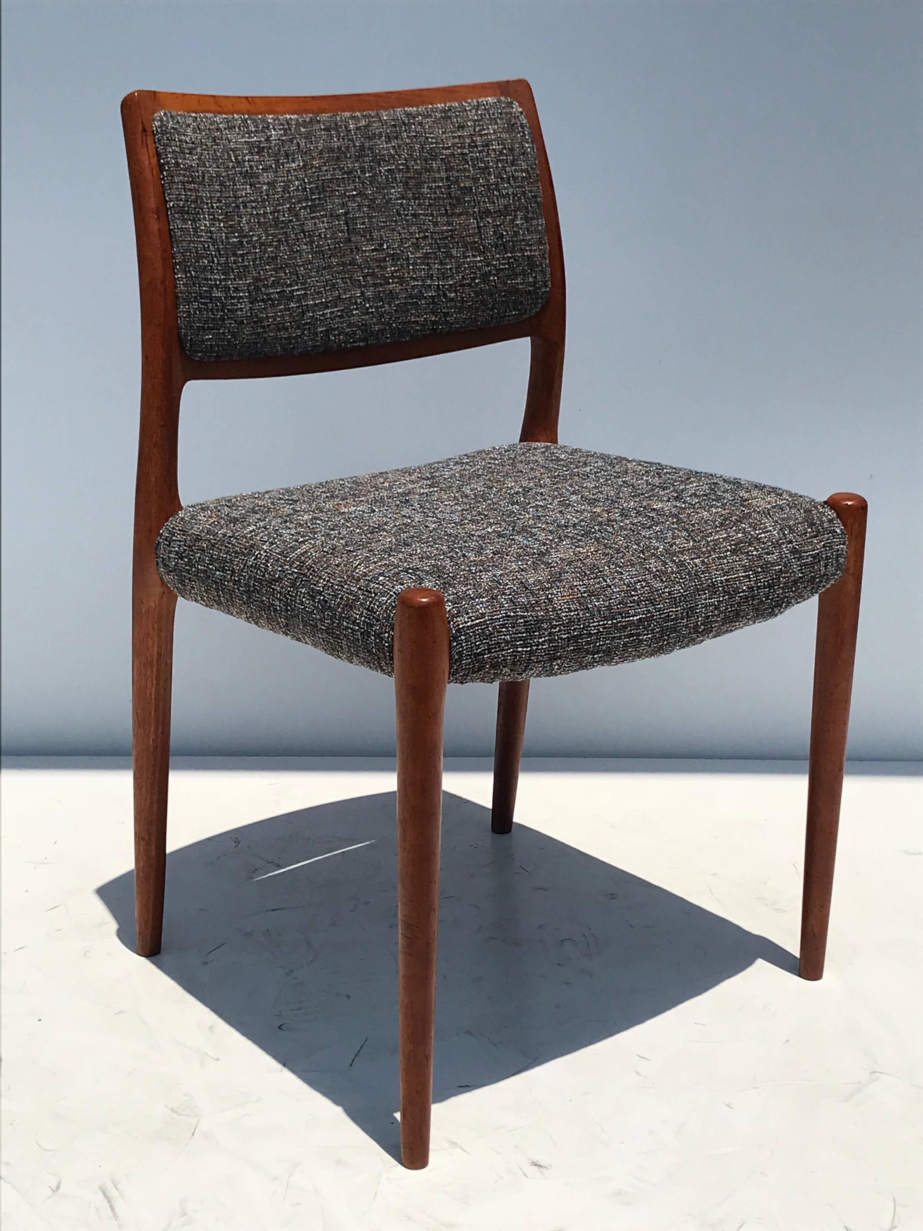 Mid-Century Modern Set of Six Niels Moller Teak Chairs