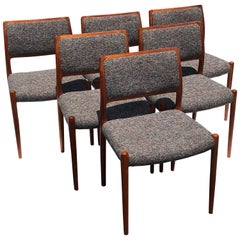 Vintage Set of Six Niels Moller Teak Chairs