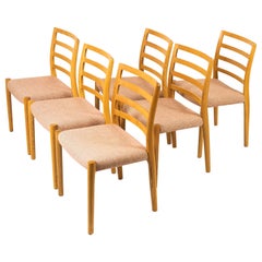 Antique Set of Six Niels O Møller Chairs No.85 in Oak