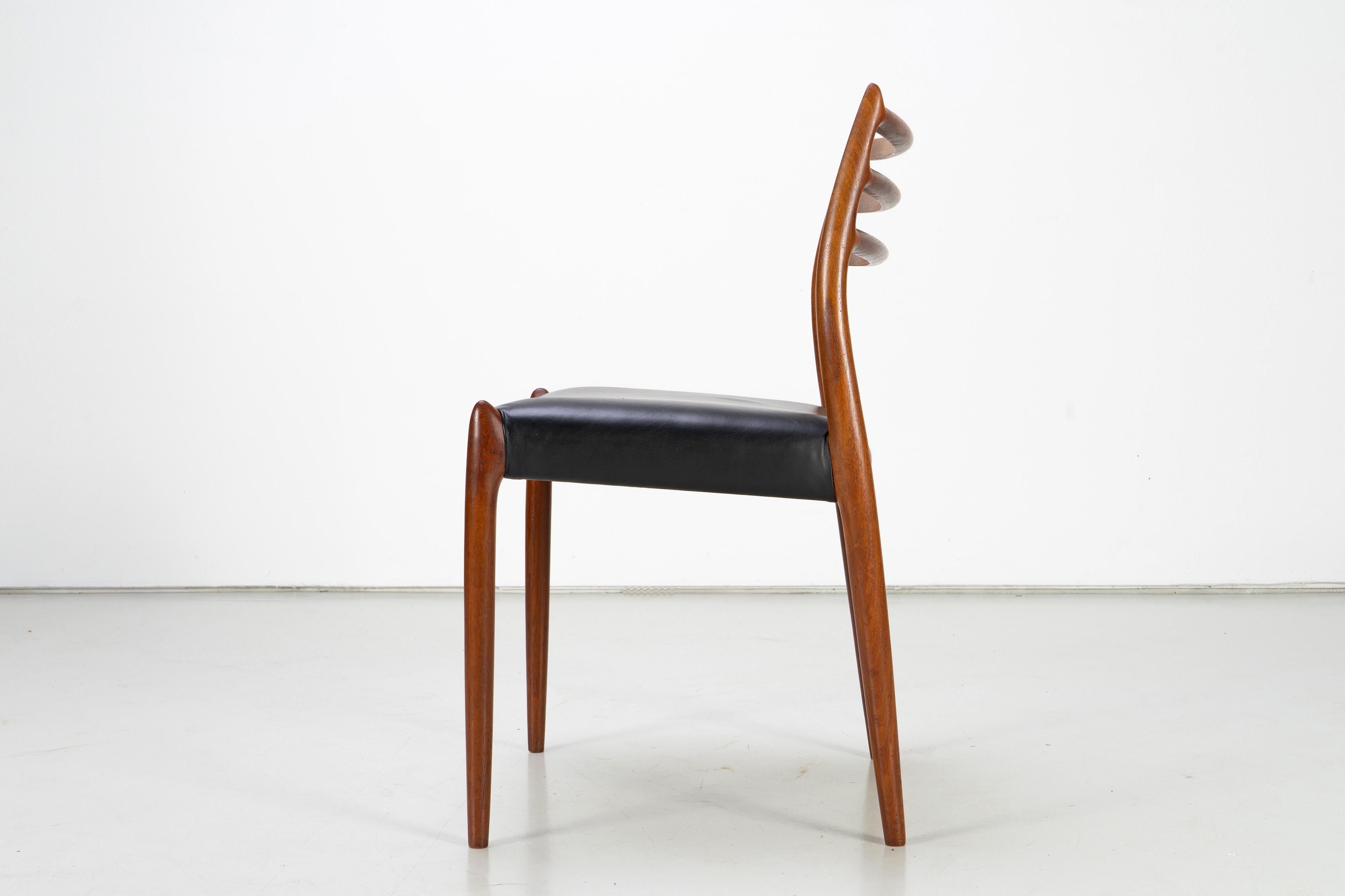 Danish Set of Six Niels O. Møller Dining Chairs Teak Mod. 78, 1960s