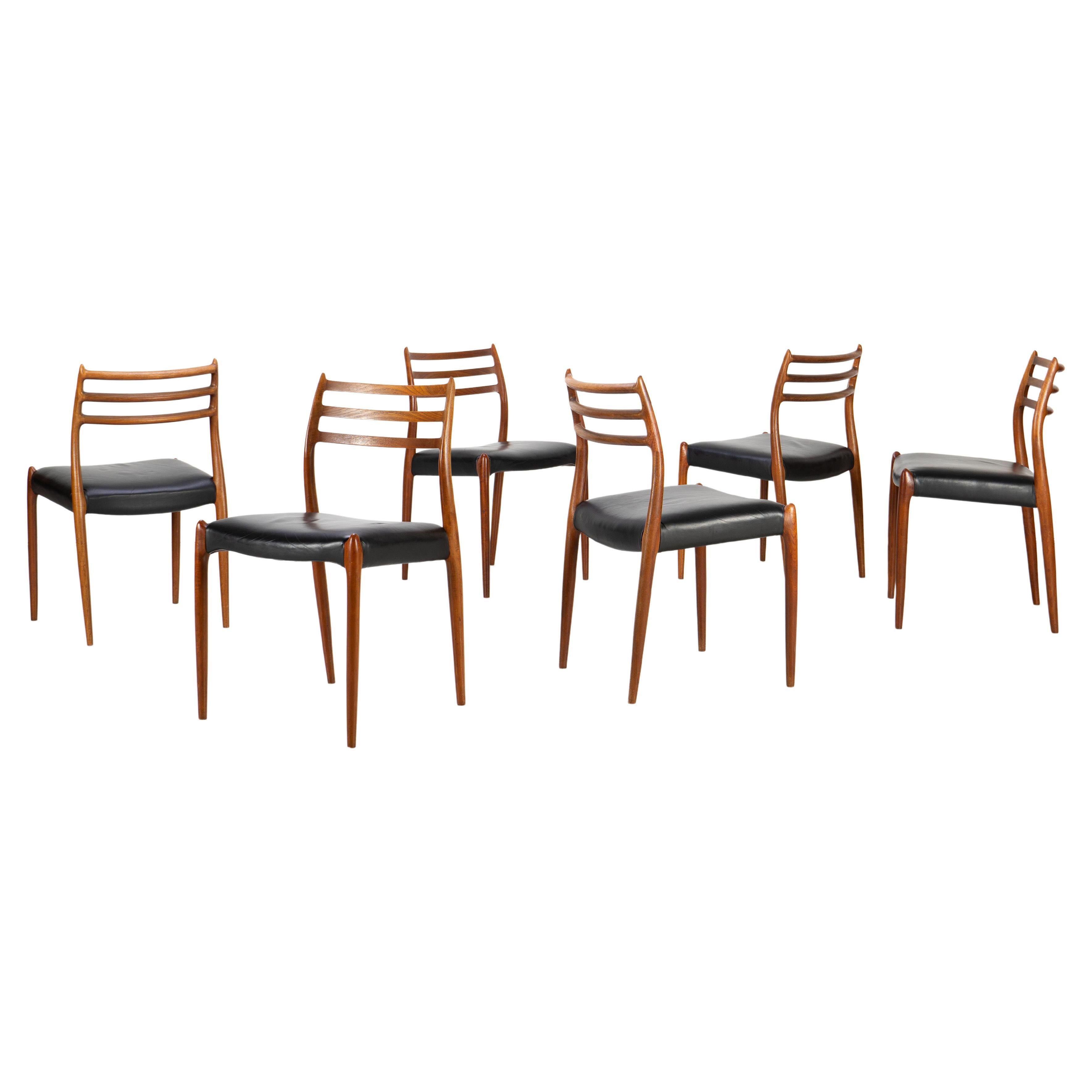 Set of Six Niels O. Møller Dining Chairs Teak Mod. 78, 1960s