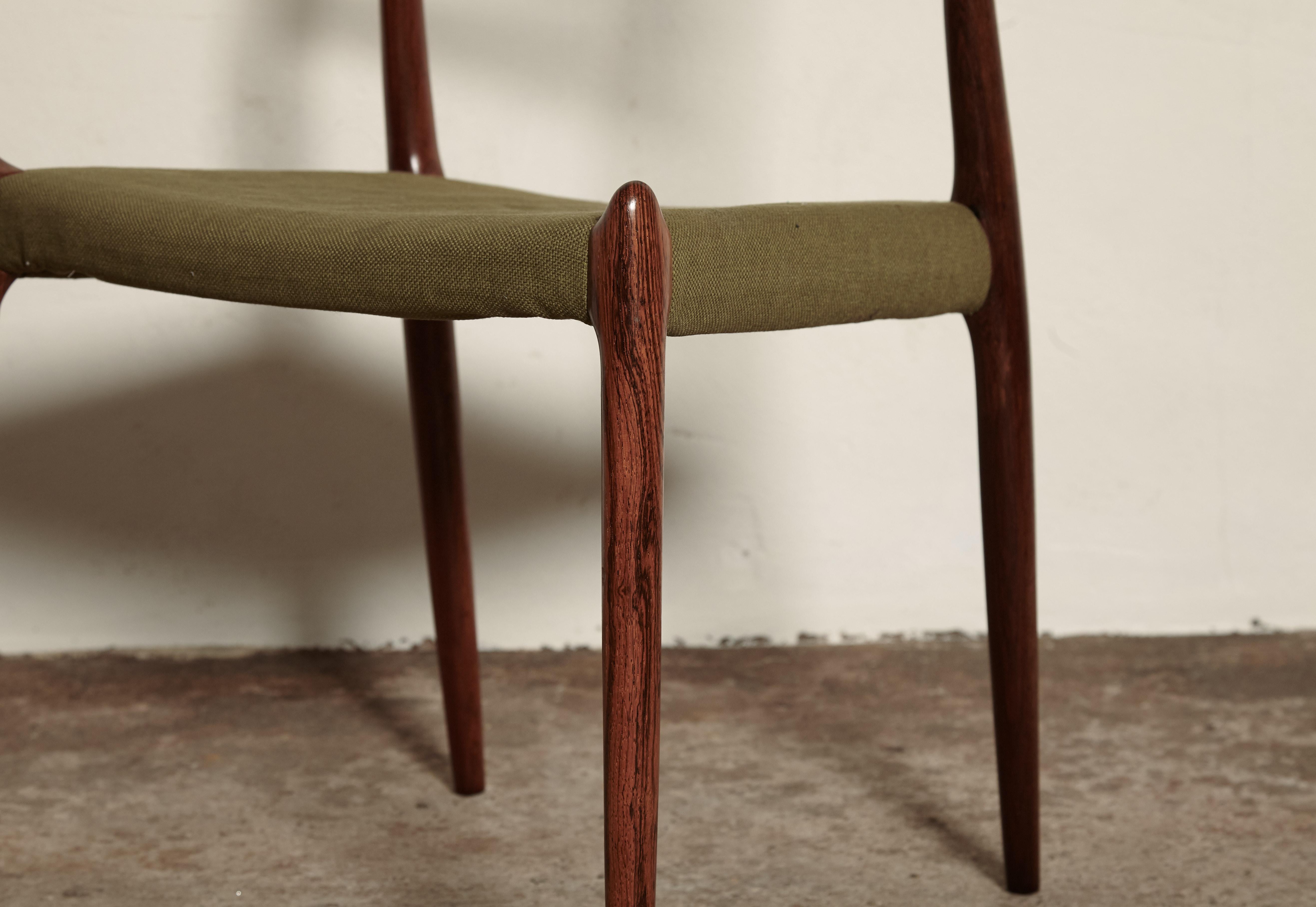 Set of Six Niels O Moller Model 78 Rosewood Dining Chairs, Denmark, 1960s 5