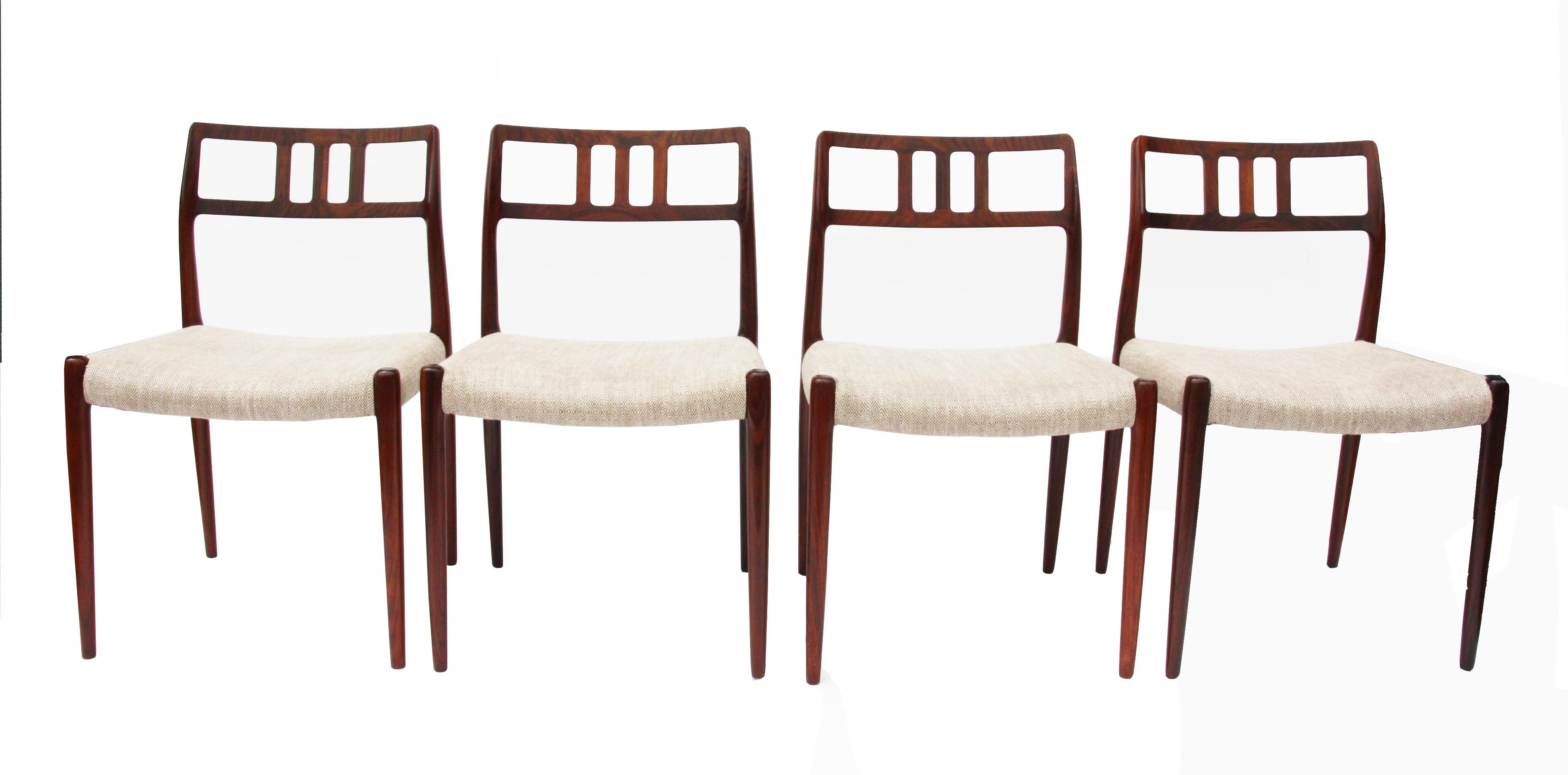 Scandinavian Modern Set of Six Niels Otto Moller Dining Chairs