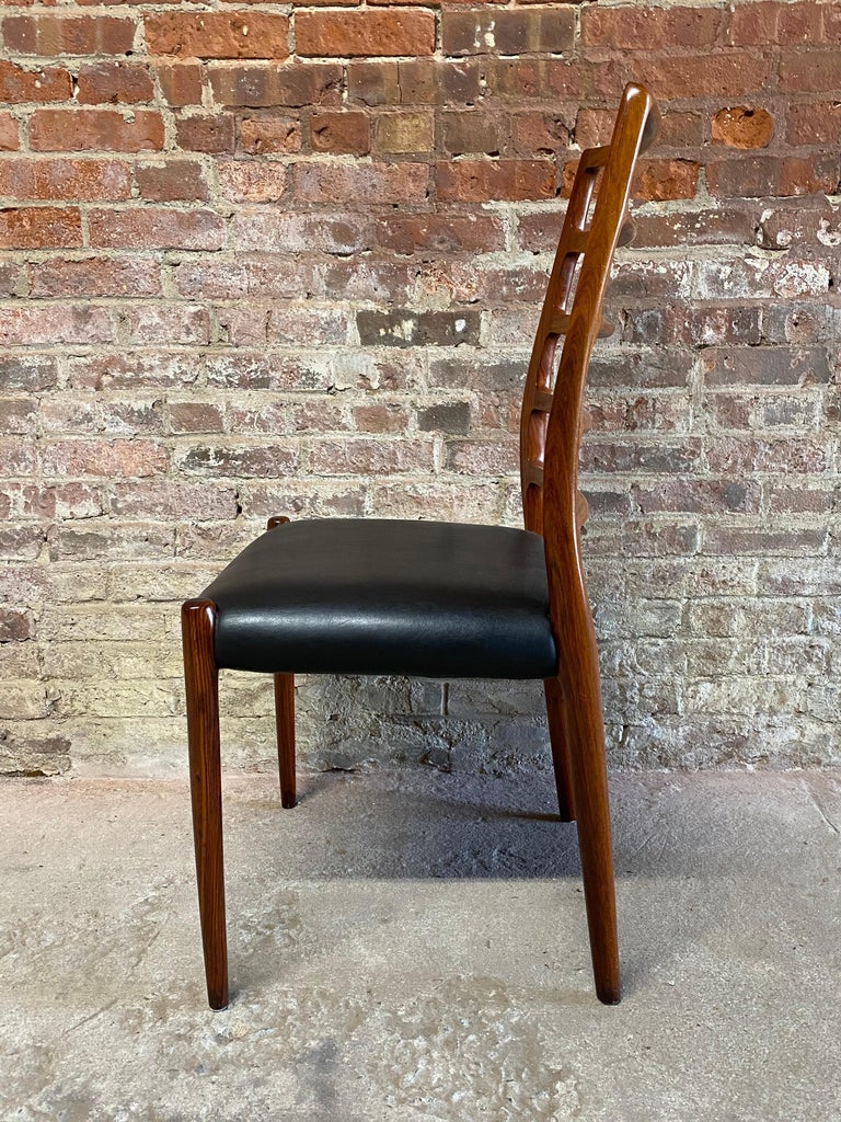 Set of Six Niels Otto Moller Ladder Model 82 Back Dining Chairs For Sale 2