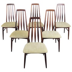Set of Six Nils Koefoed "Eva" Highback Dining Chairs in Rosewood