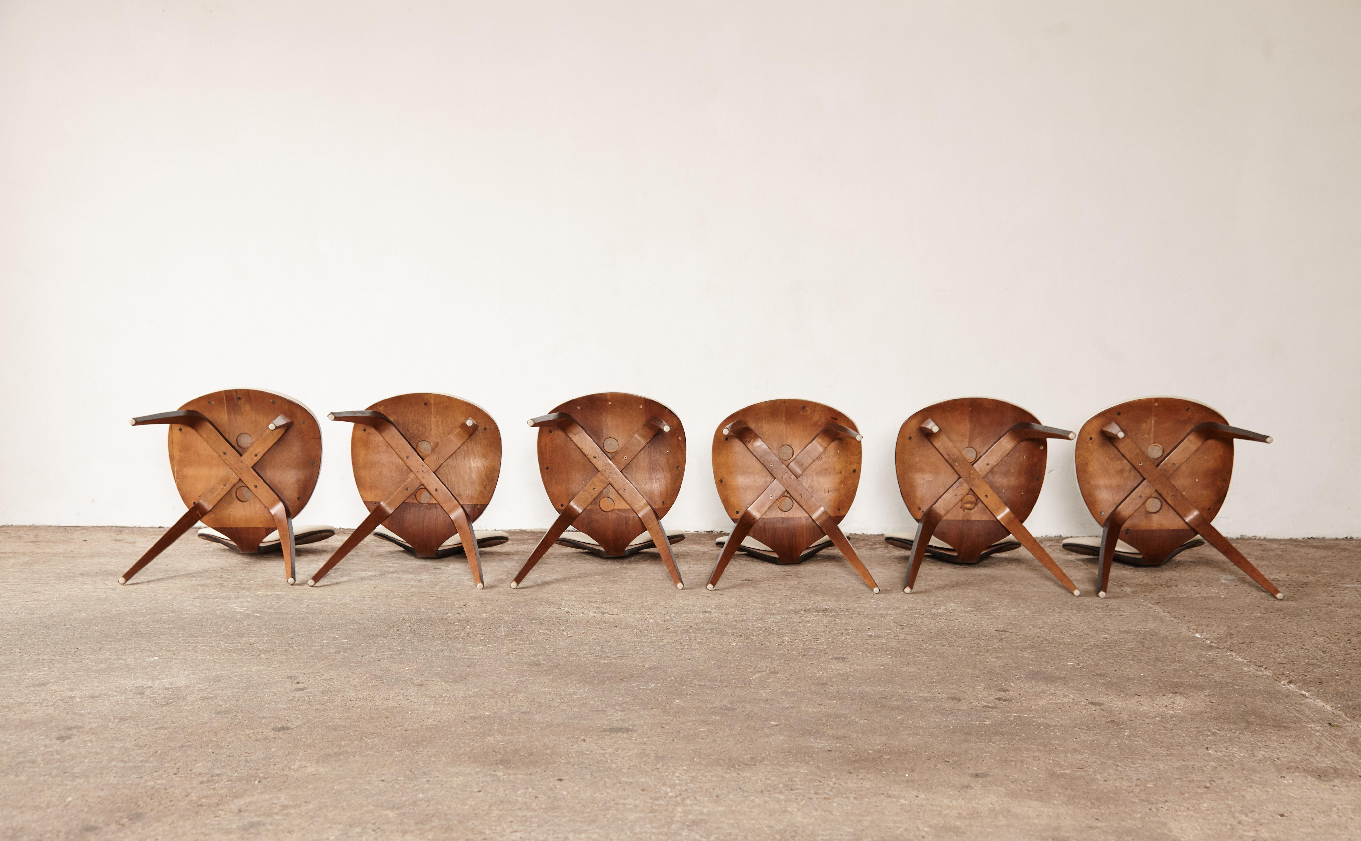 Set of Six Norman Cherner Dining Chairs, Plycraft, USA, 1960s 5