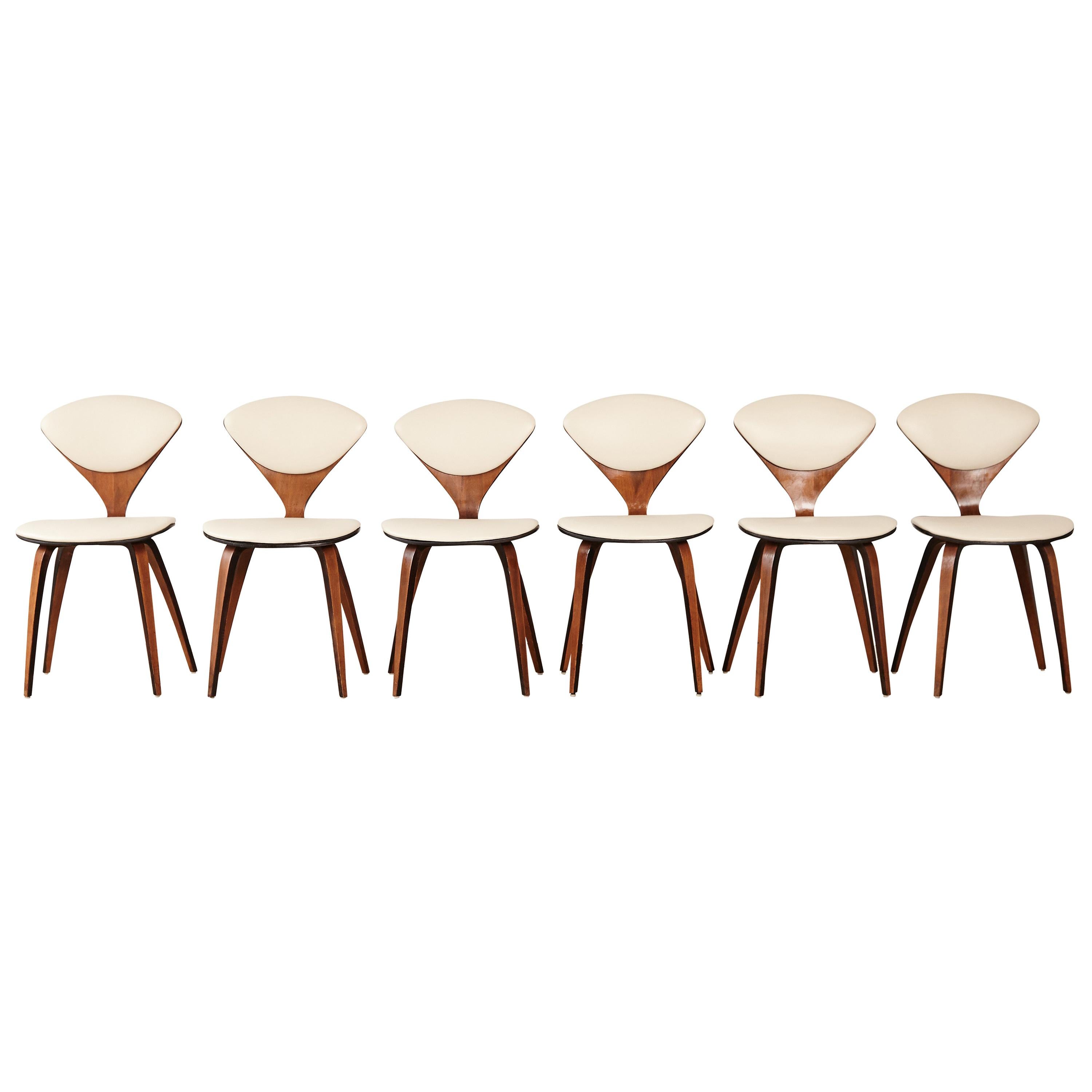 Set of Six Norman Cherner Dining Chairs, Plycraft, USA, 1960s