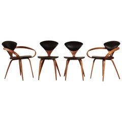 Set of Six Norman Cherner Side Dining Chairs, Made by Plycraft, USA, 1960s
