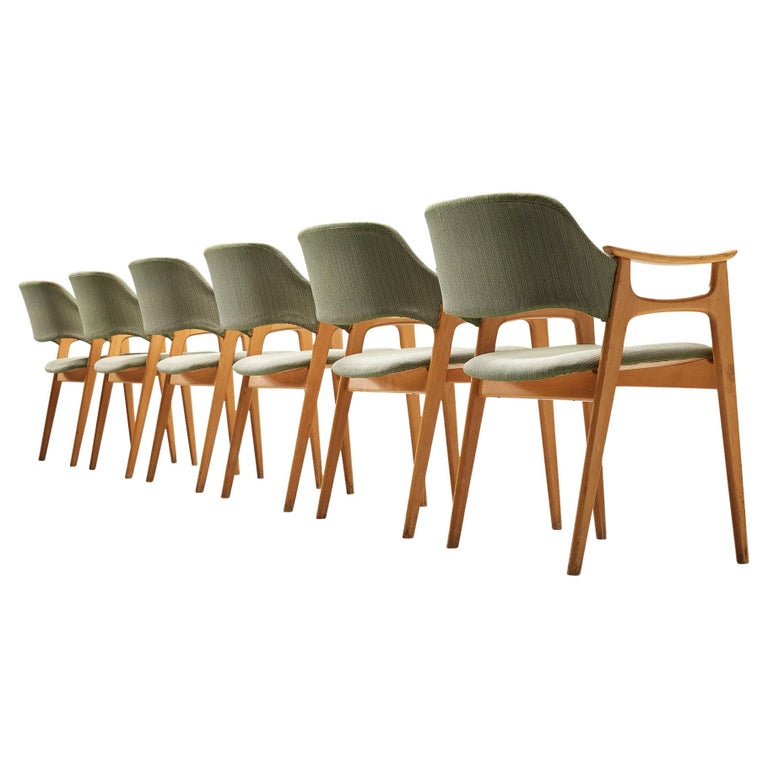 Set Of Six Norwegian Dining Chairs With, Norwegian Style Dining Chairs