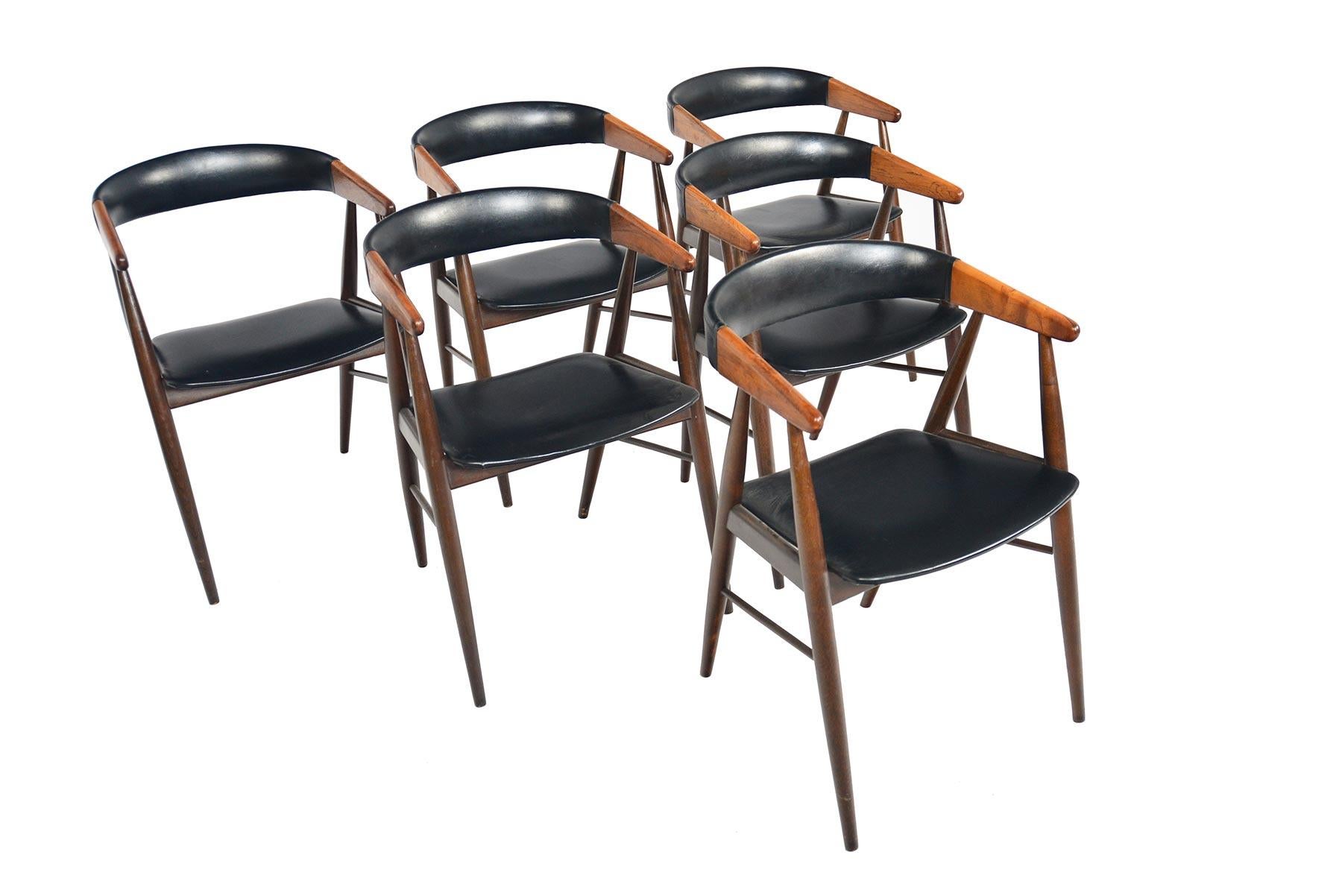 Set of Six Nova Mobler Danish Dining Armchairs in Rosewood, Midcentury In Good Condition In Berkeley, CA