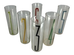 Juego de seis vasos numerados High Ball