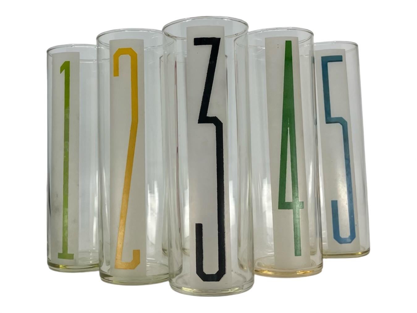 Juego de seis vasos numerados High Ball Estadounidense en venta