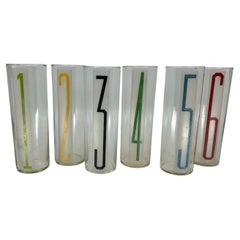 Set of Six Numbered High Ball Glasses
