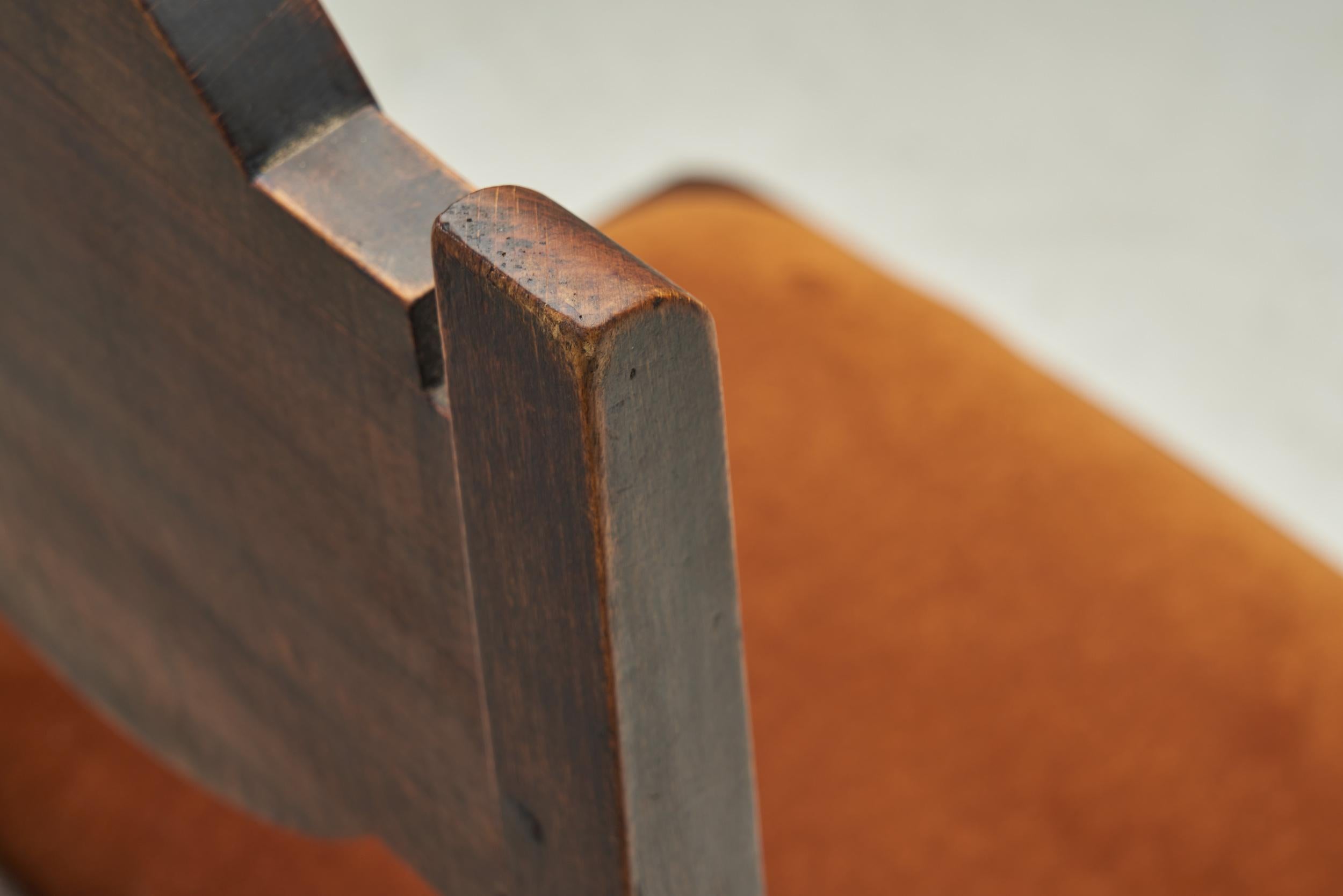 Set di sei sedie da pranzo in Oak e Mohair di Etienne Kohlmann, Francia anni '30 in vendita 7