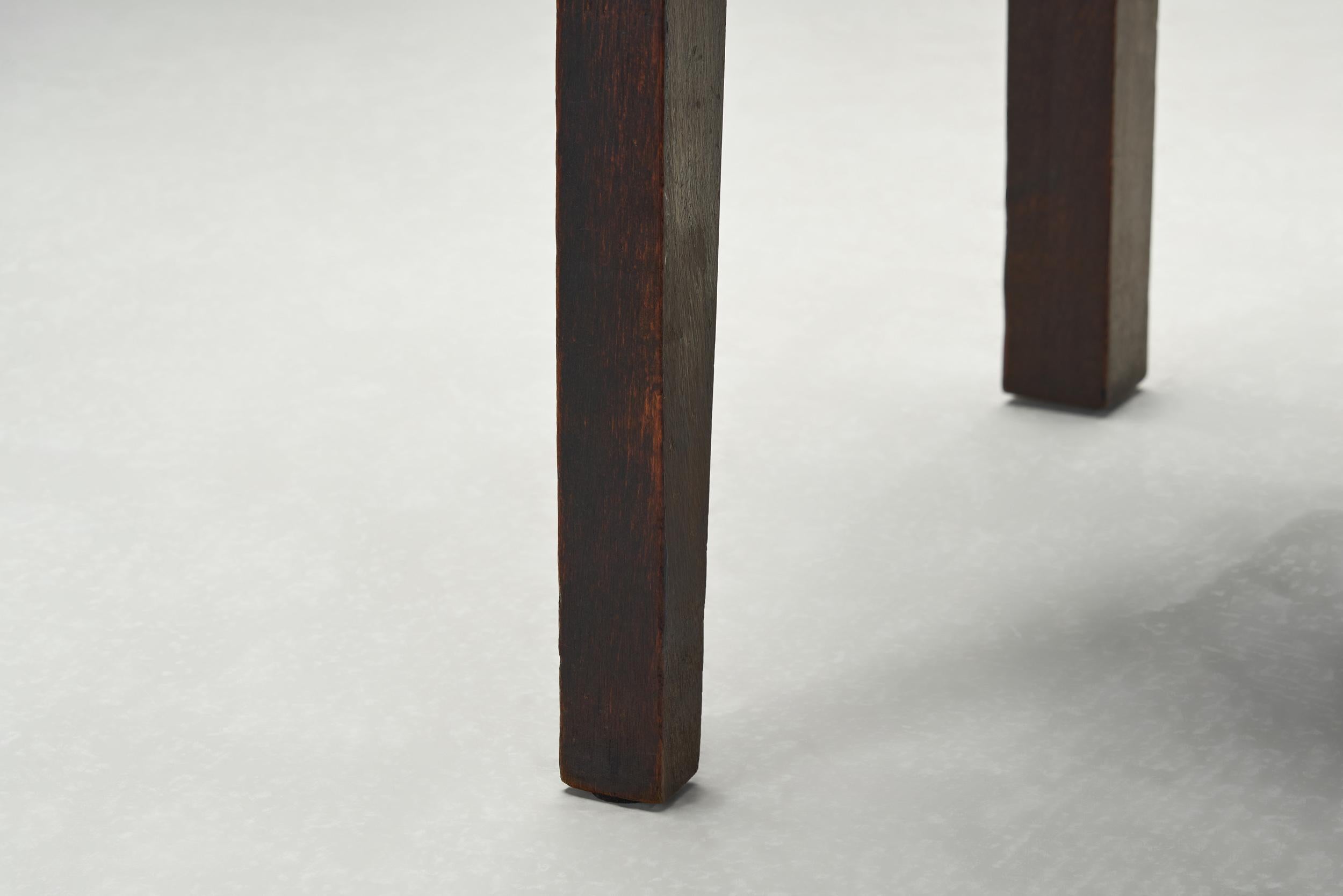 Set di sei sedie da pranzo in Oak e Mohair di Etienne Kohlmann, Francia anni '30 in vendita 10