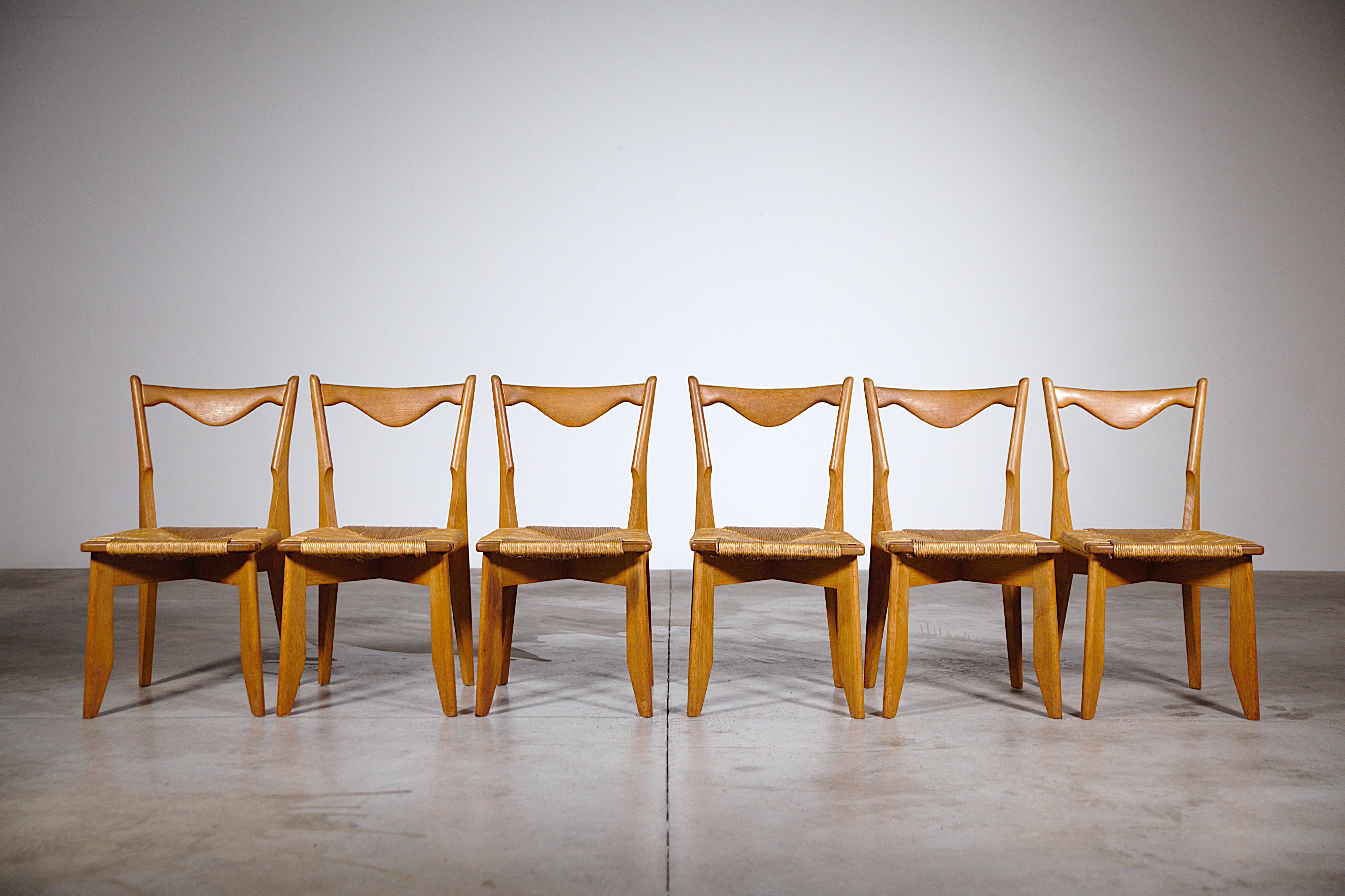 Set of Six Oak and Rush 