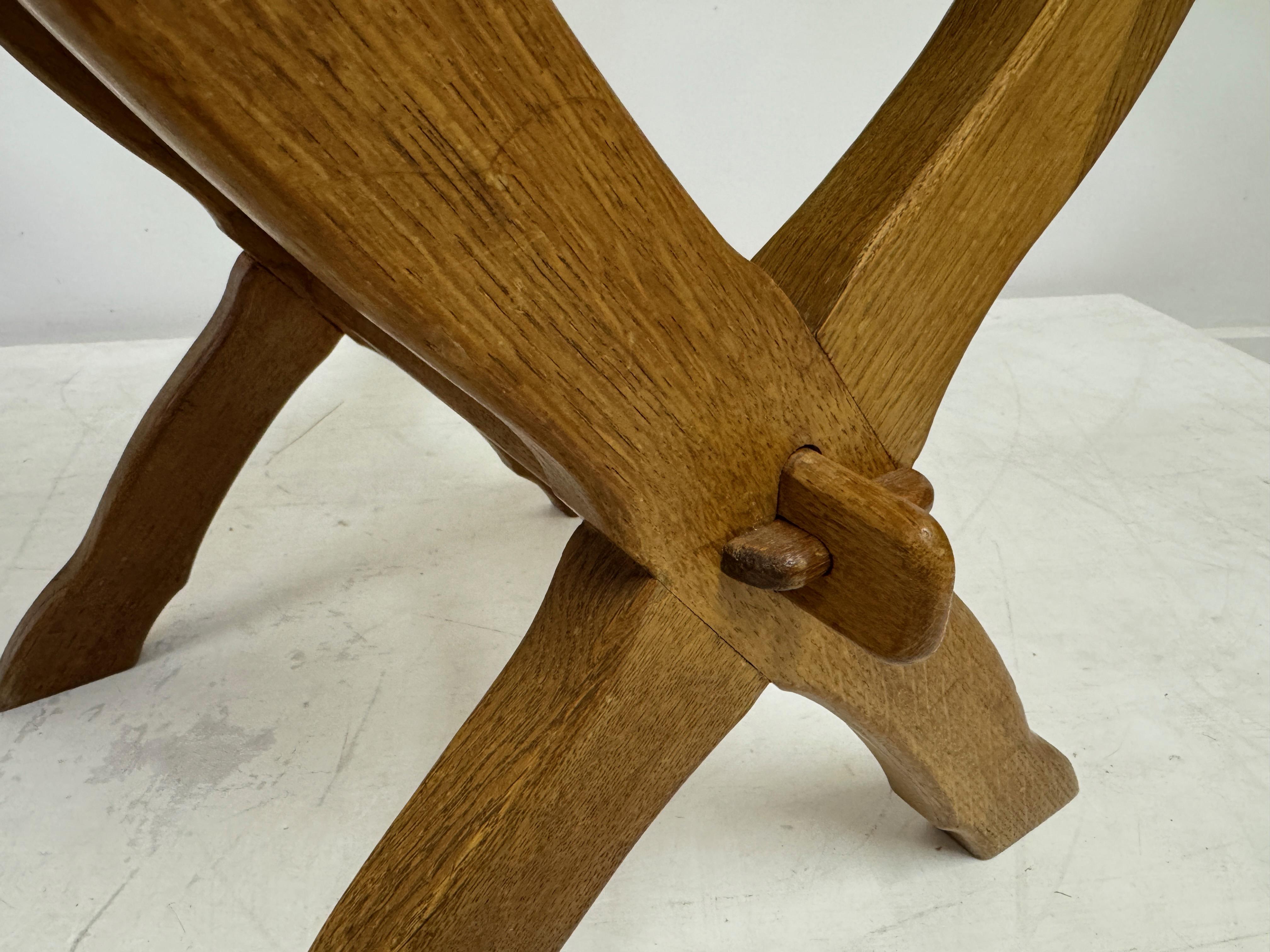 Set of Six Oak and Rush X Legged Dining Chairs For Sale 7