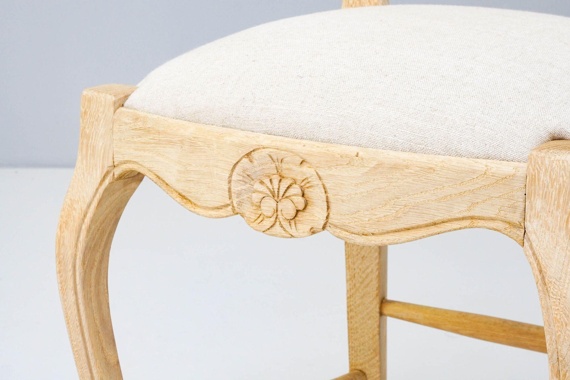 Tessuto Set di sei sedie da caffè Oak in vendita