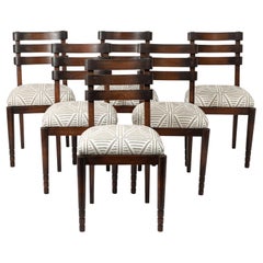 Set of Six Oak Charles Dudouyt Dining Chairs, France 1940's