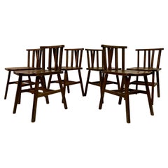 Set Of Six Oak Dining Chairs, 1930s