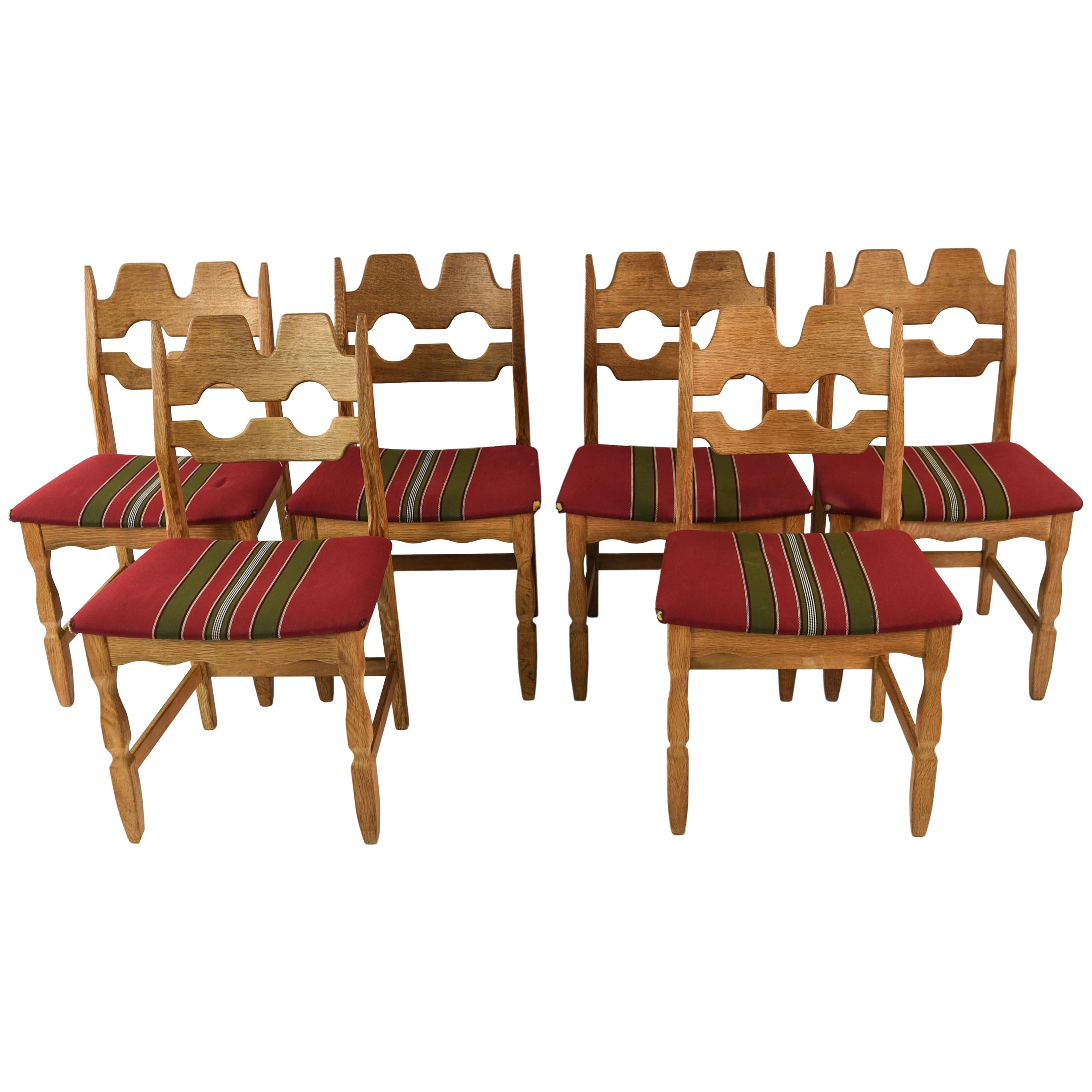 Set of 'Six' Oak Dining Chairs by Henning Kjærnulf, 1960s