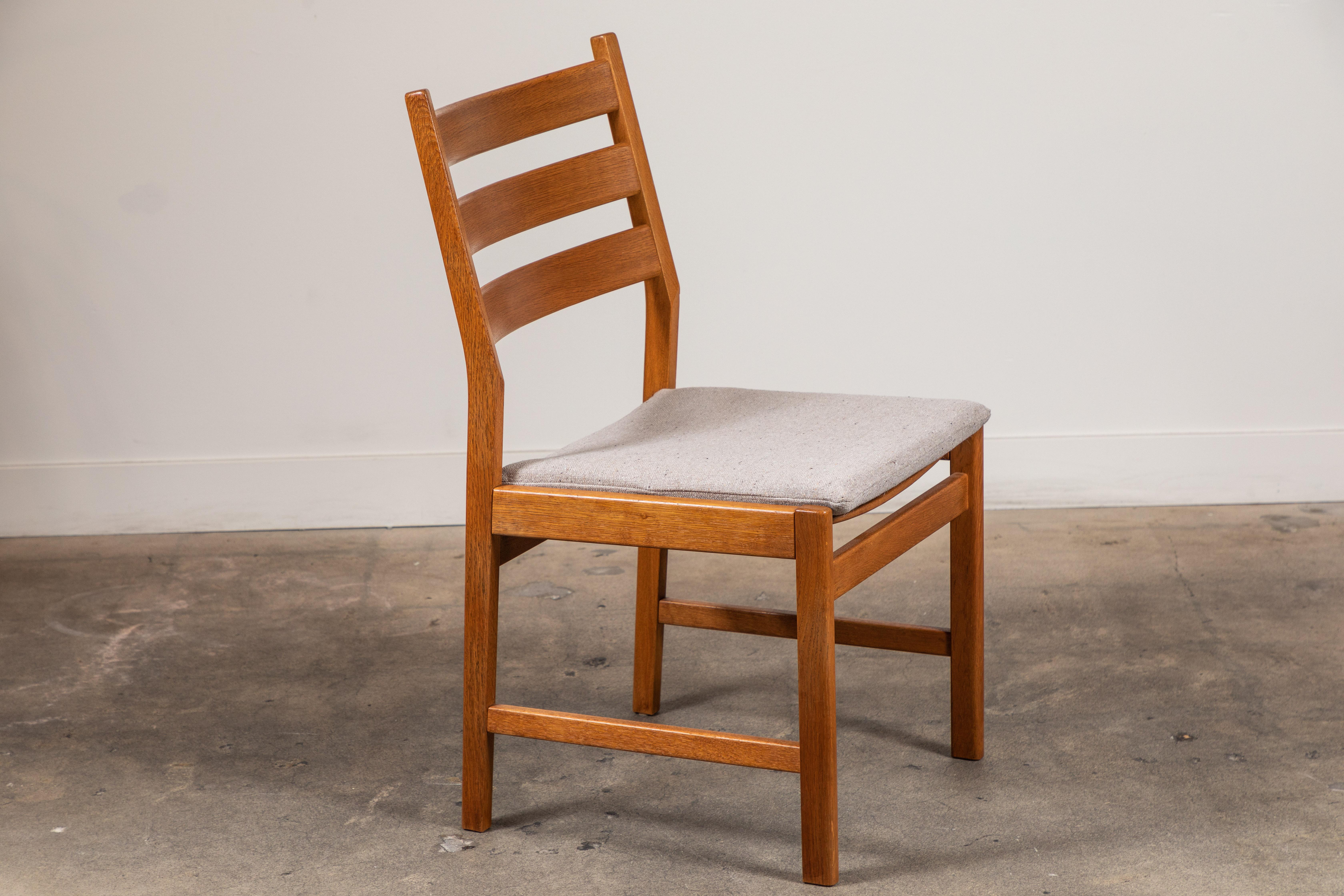 Set of Six Oak Dining Chairs by Kurt Ostevig for KP Mobler In Excellent Condition In Los Angeles, CA