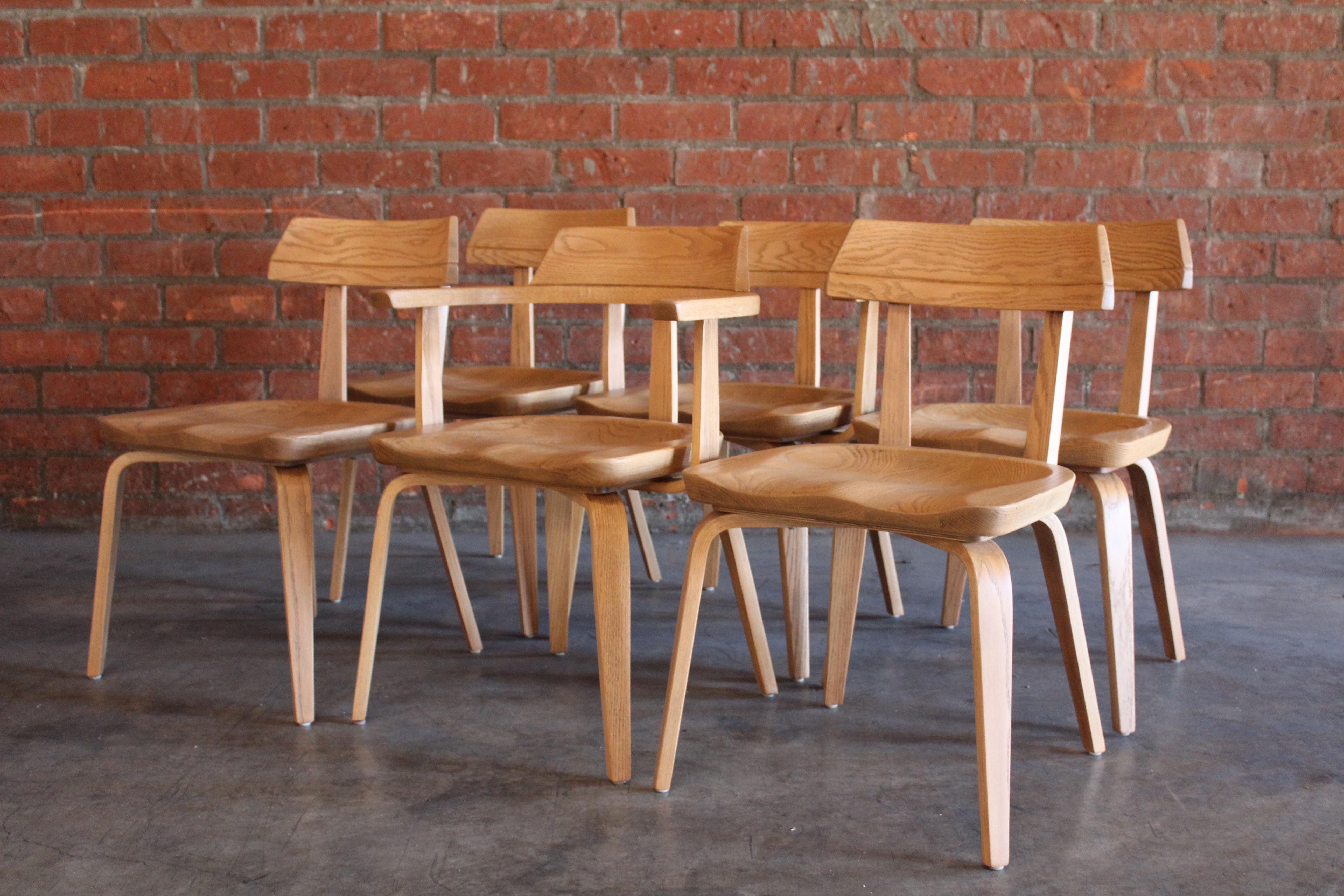 Set of Six Oak Dining Chairs by Walter Gropius for Thonet, Germany, 1960s 3