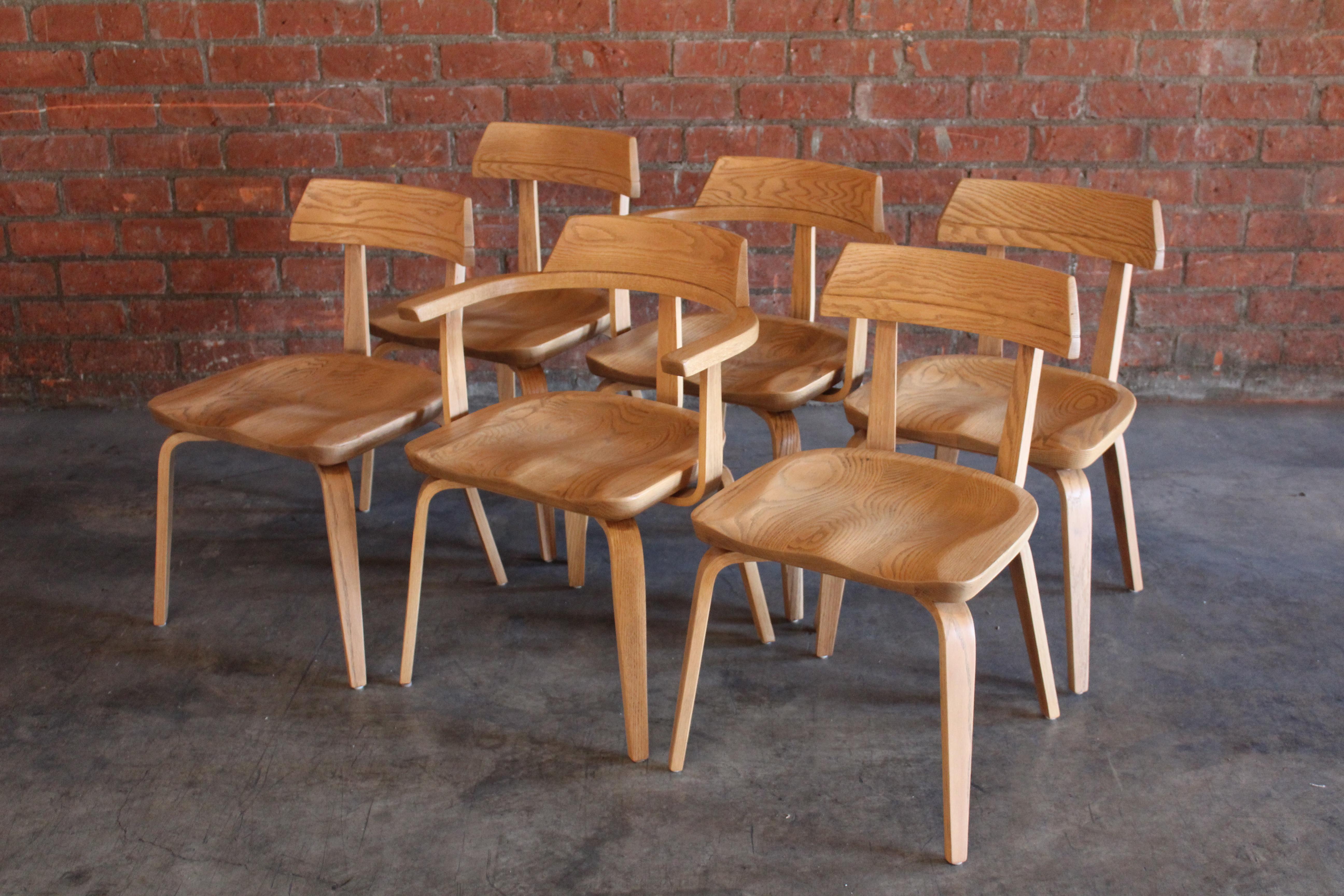 Set of Six Oak Dining Chairs by Walter Gropius for Thonet, Germany, 1960s 1