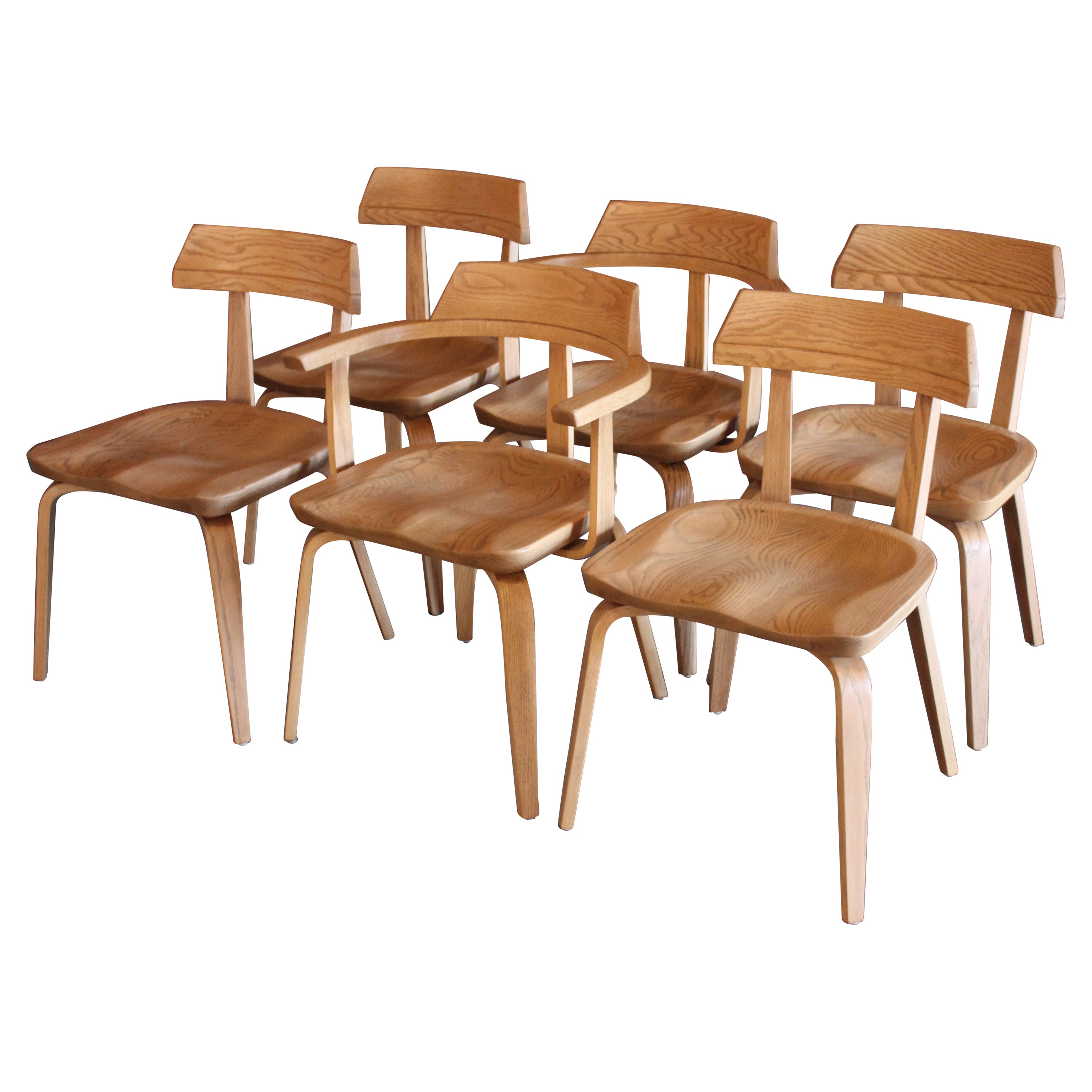 Set of Six Oak Dining Chairs by Walter Gropius for Thonet, Germany, 1960s