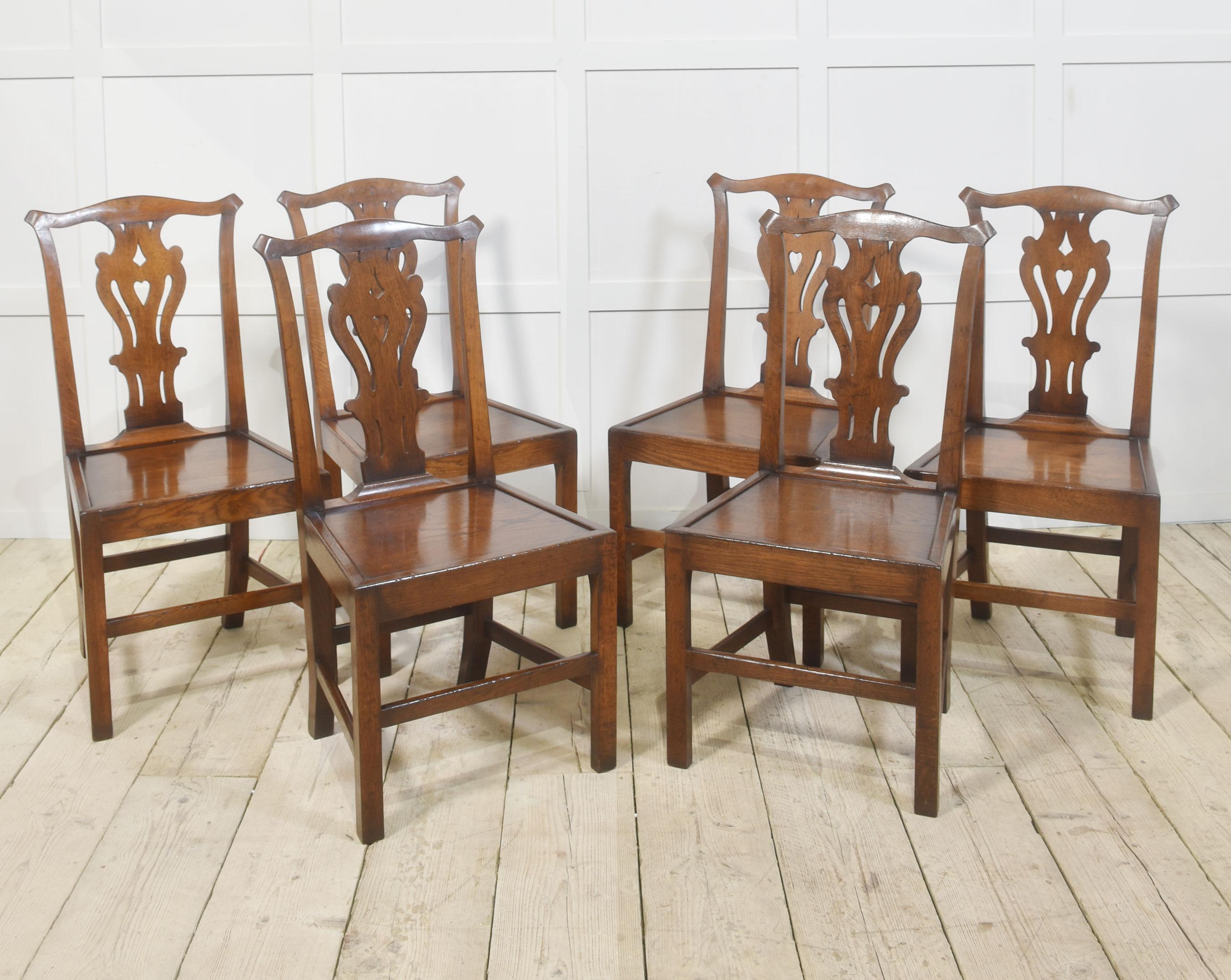 Set di sei sedie da pranzo in Oak in vendita 4