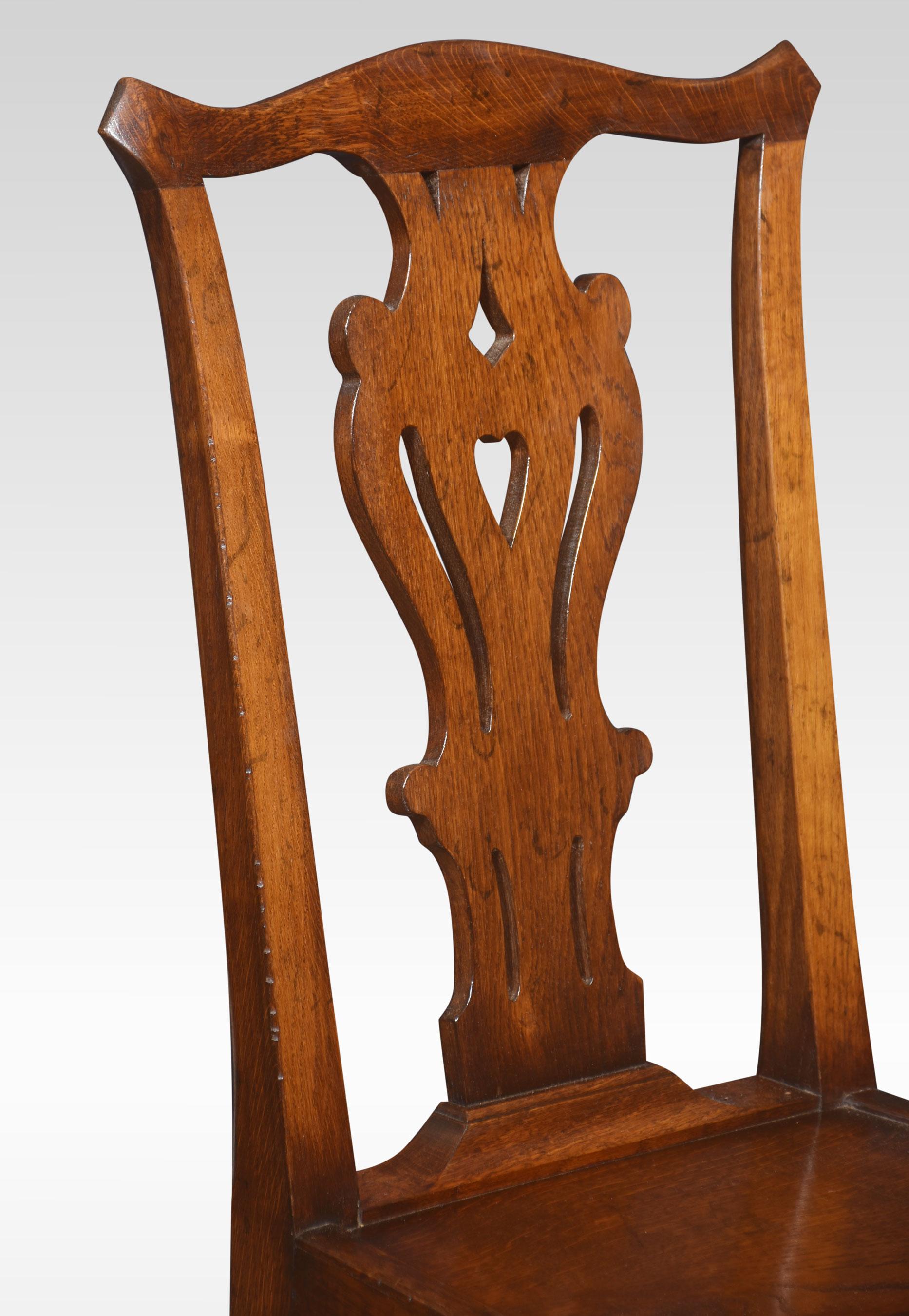 British Set of six oak dining chairs For Sale