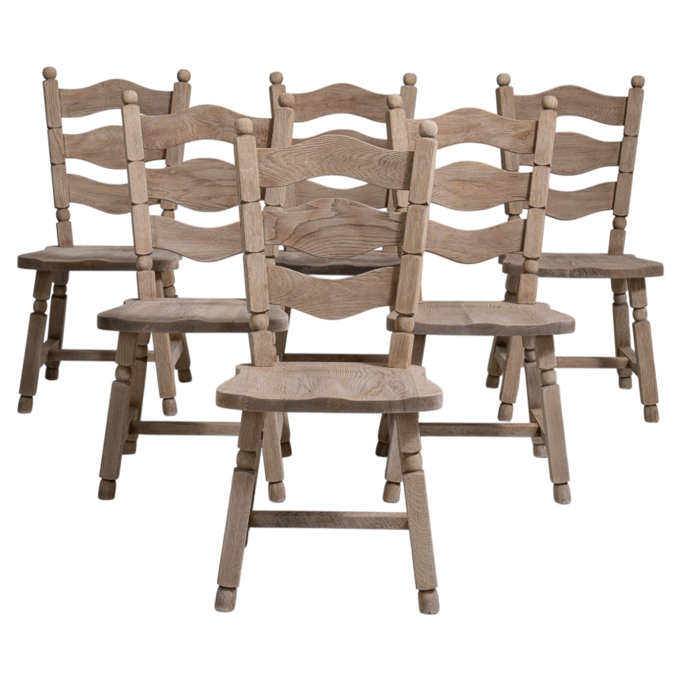 Set of Six Oak Dining Chairs