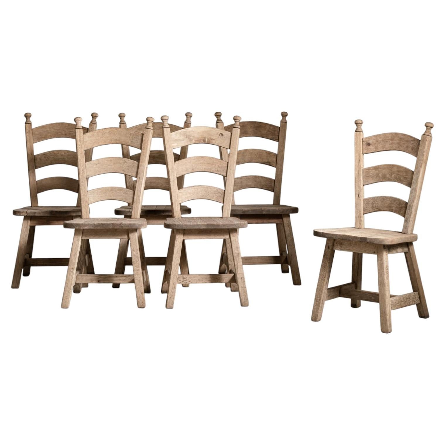 Set Of Six Oak Dining Chairs