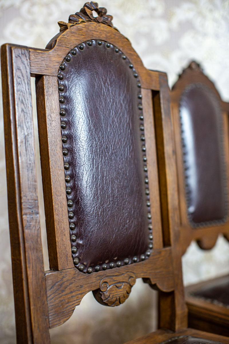 19th Century Set of Six Oak Dining Chairs from the Turn of the 19th and 20th Centuries