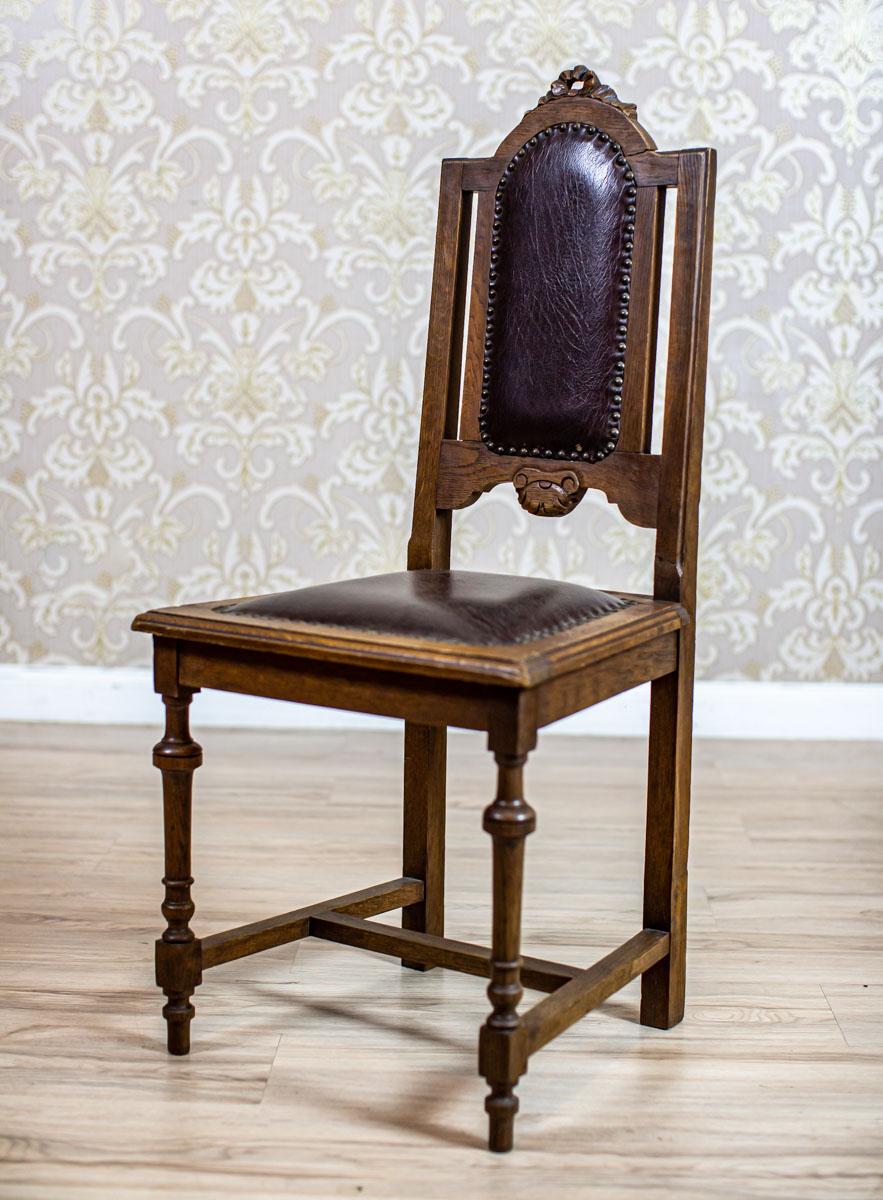 Set of Six Oak Dining Chairs from the Turn of the 19th and 20th Centuries 1