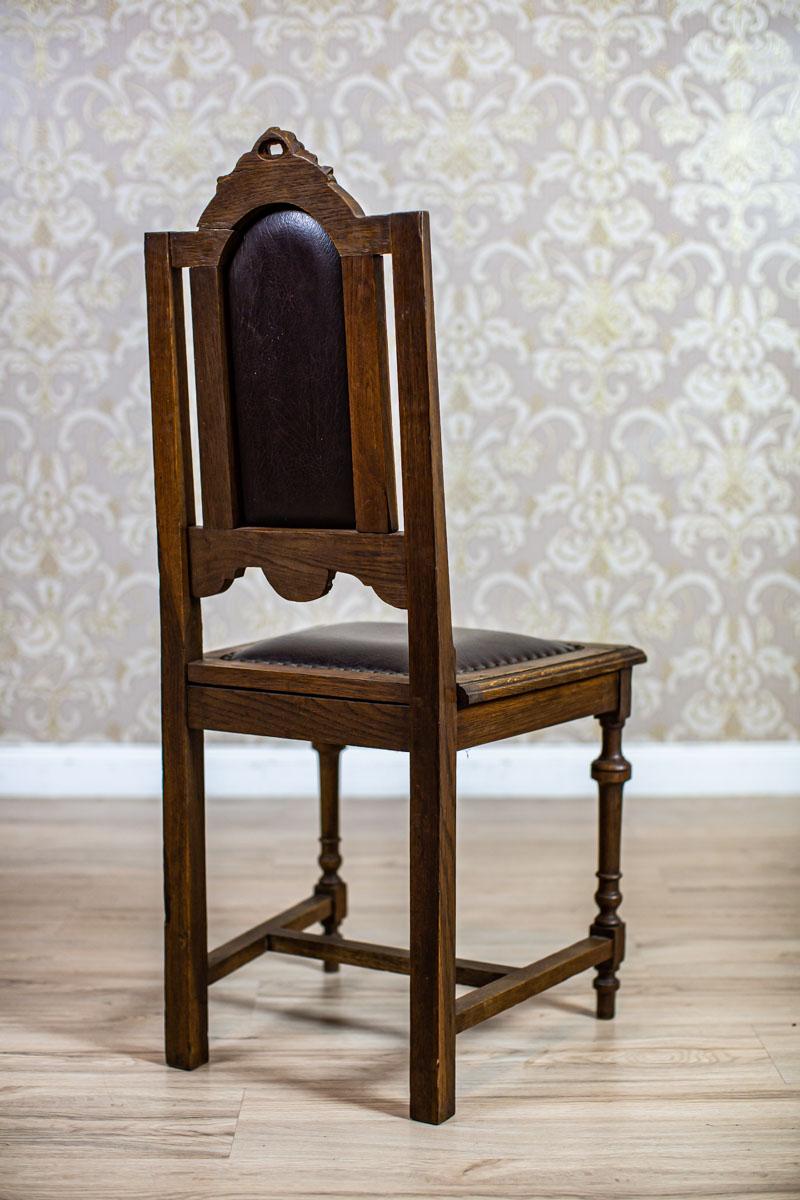 Set of Six Oak Dining Chairs from the Turn of the 19th and 20th Centuries 3