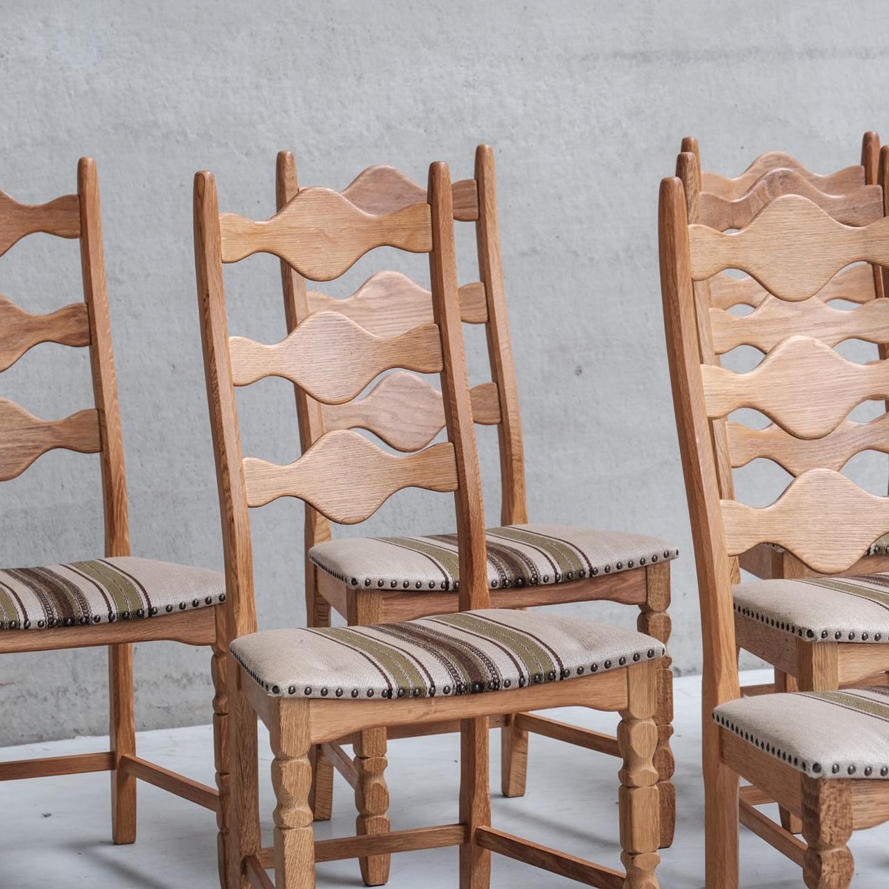 Set of Six Oak Henning Kjaernulf Danish Mid-Century Dining Chairs For Sale 7