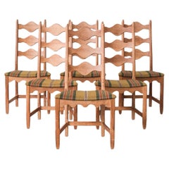 Vintage Set of Six Oak Henning Kjaernulf Danish Mid-Century Dining Chairs